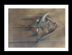 Candido Ballester  Sueño original Magical Surrealism mixed media paper