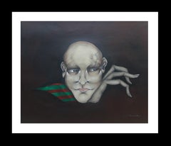 Candido Ballester surreal. schwarz. gesicht. acrylmalerei