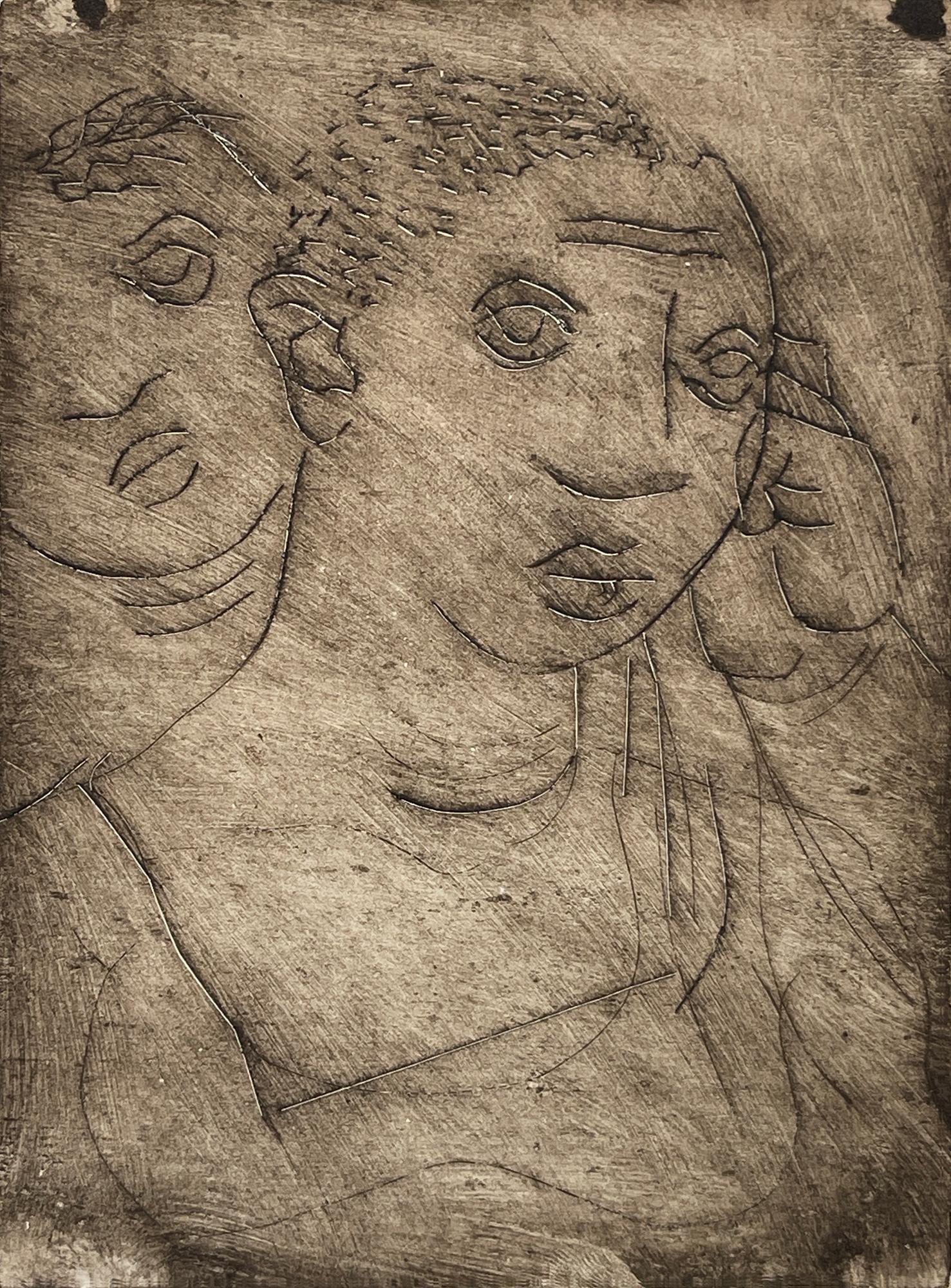 Candido Portinari, Original Drypoint 1940's - Three Mulatto Women In Excellent Condition For Sale In Encino, CA