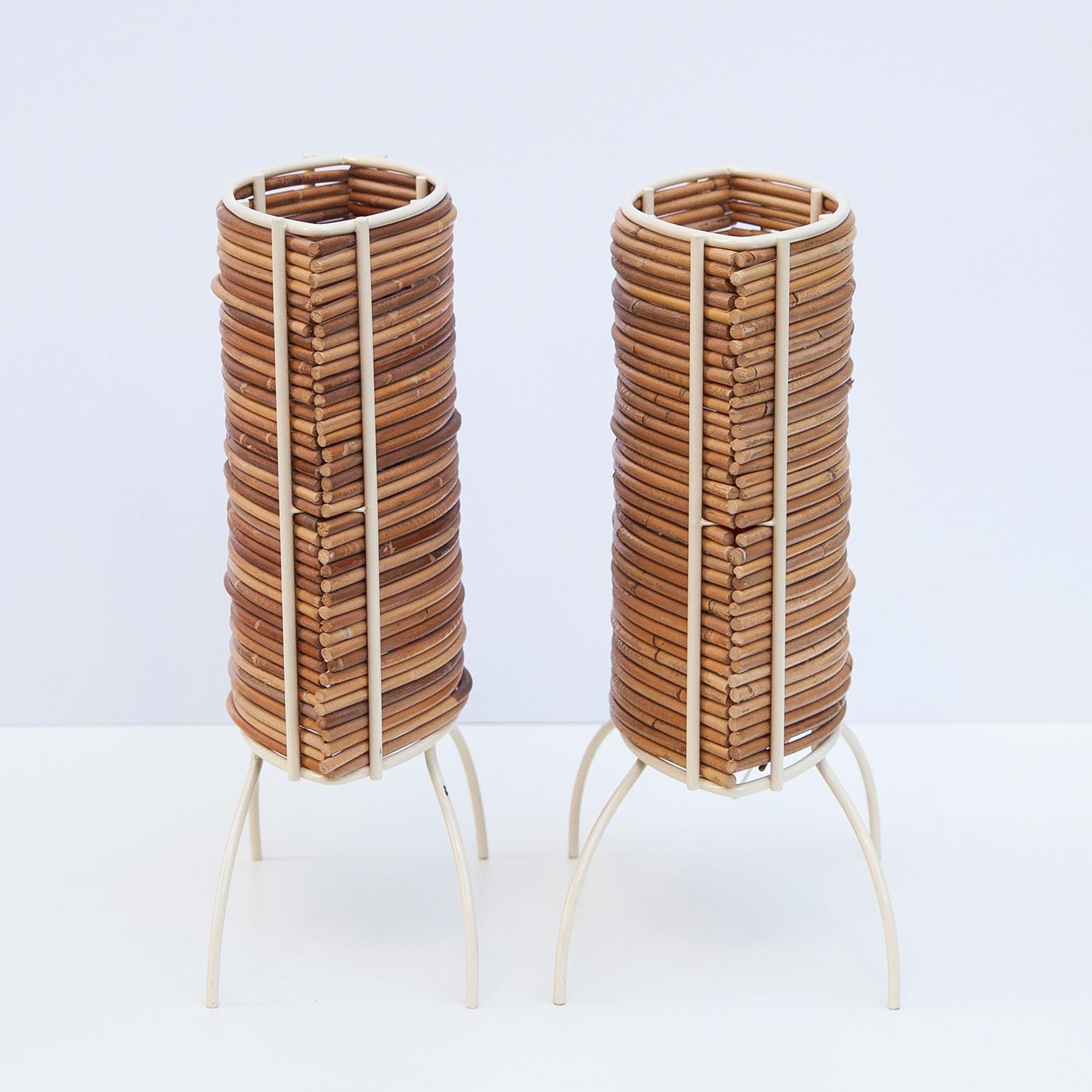 Mid-Century Modern Candle “Bambu” Table Lamp Campana Brothers by Fontana Arte, 2000