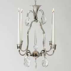 Candle Chandelier by Elis Bergh for C. G. Hallberg, Sweden, 1920s