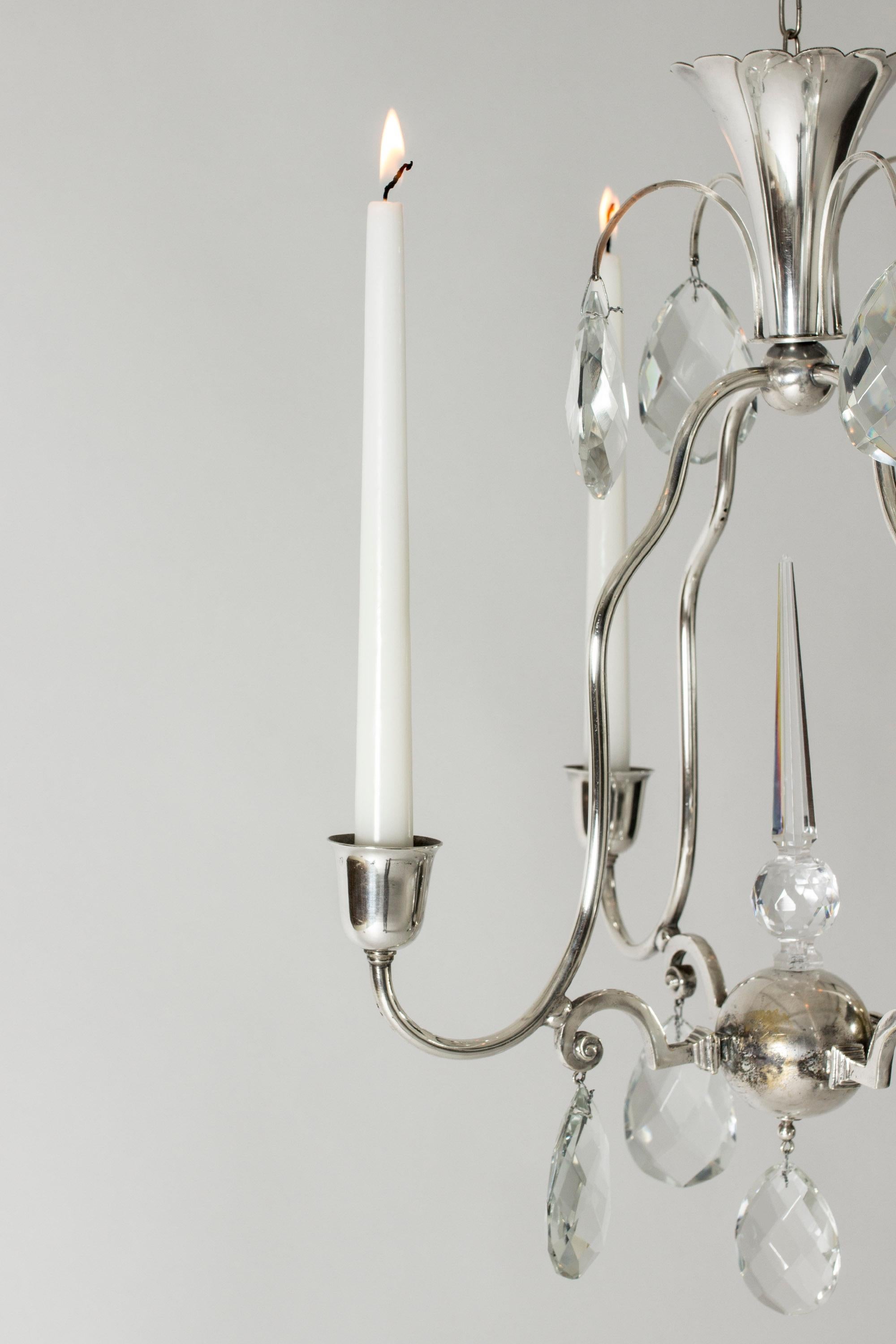 Scandinavo moderno Lampadario a candela di Elis Bergh per C. & G. Hallberg, Svezia, anni '20 in vendita