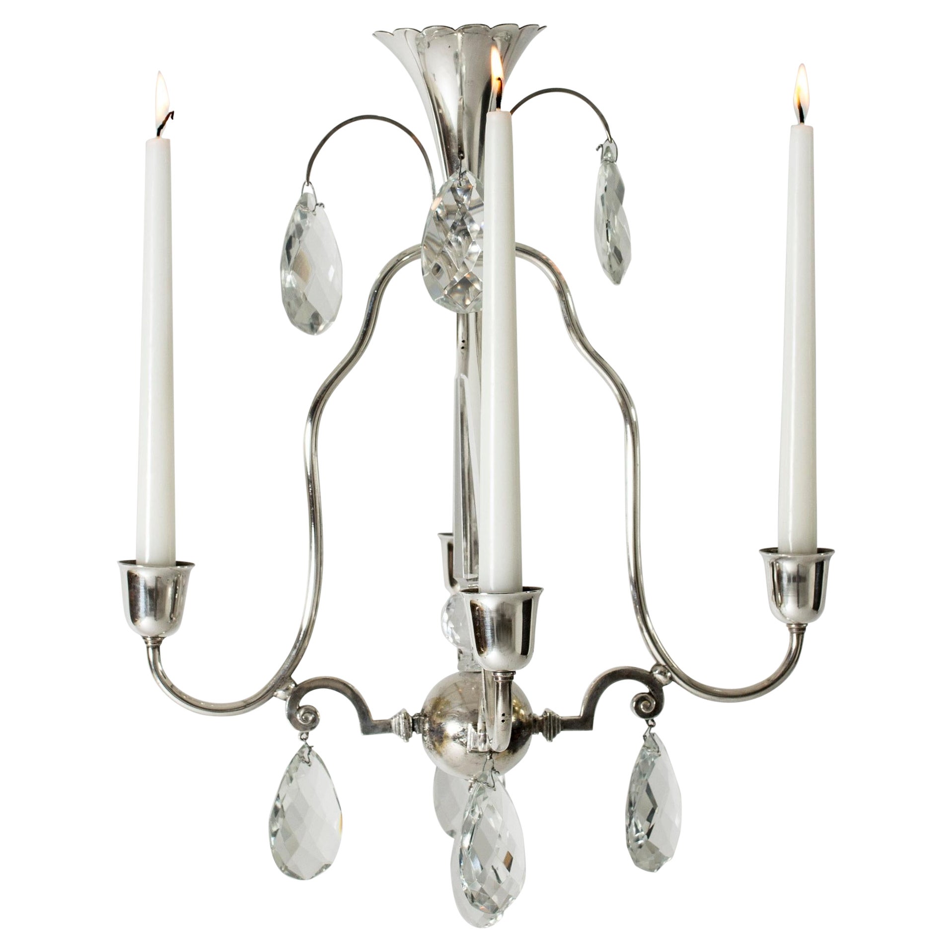 Lustre à bougie d'Elis Bergh pour C. G. Hallberg, Suède, années 1920 en vente