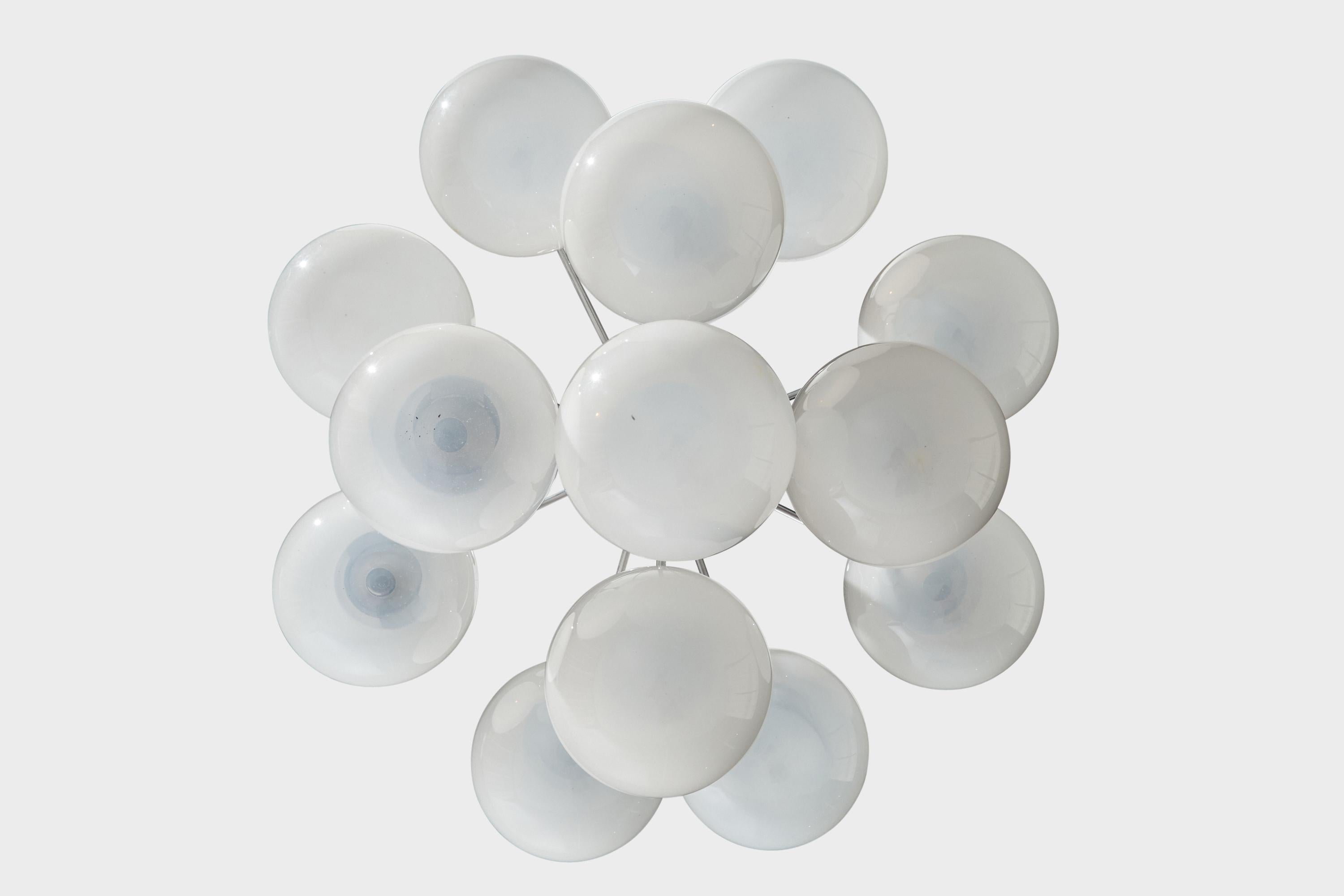 Kerzenleuchter, Kronleuchter, Nickel, Glas, Italien, 1970 5