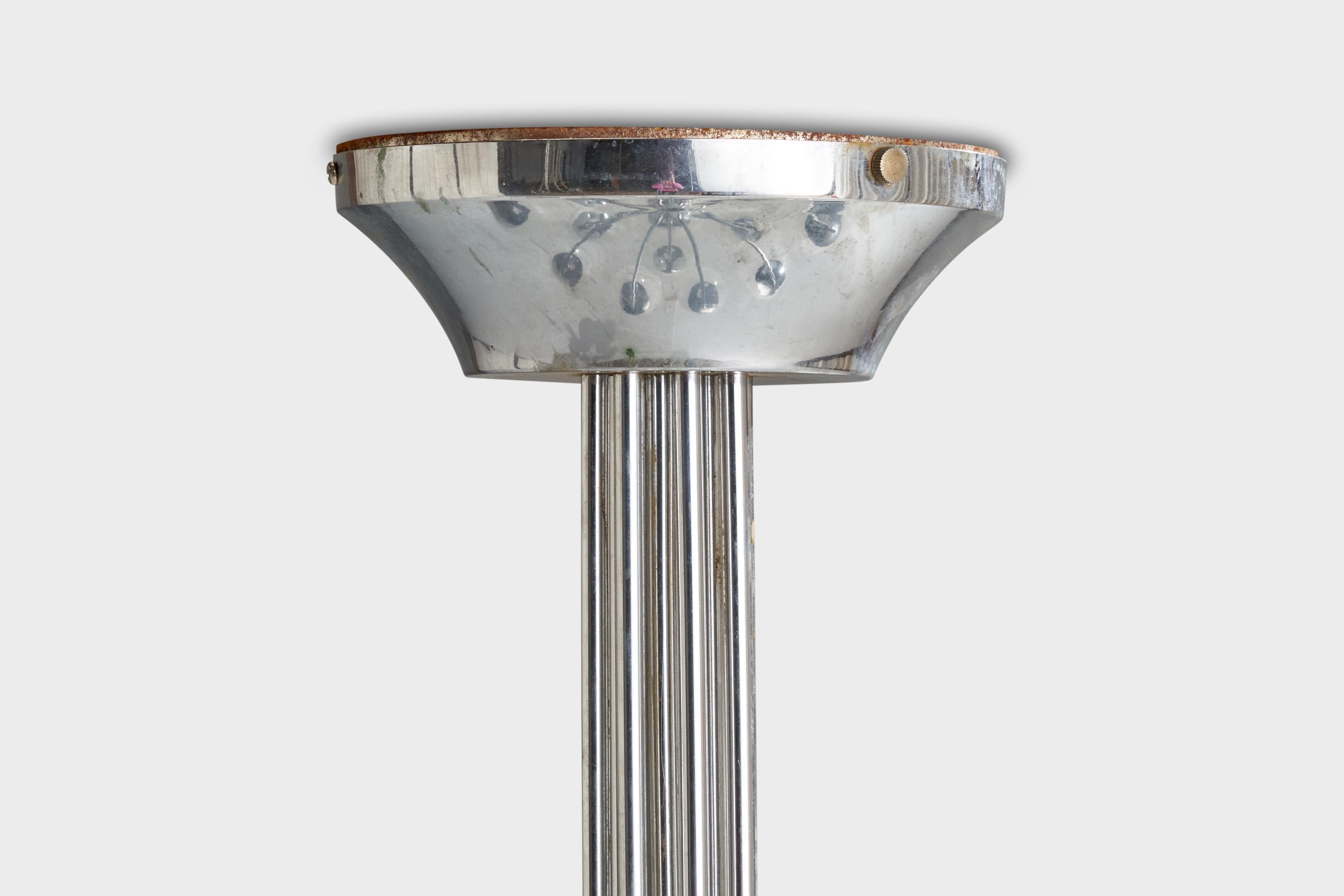 Kerzenleuchter, Kronleuchter, Nickel, Glas, Italien, 1970 4