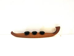 Danish Modern Gondola Teak Candle Holder Japan Mid Century