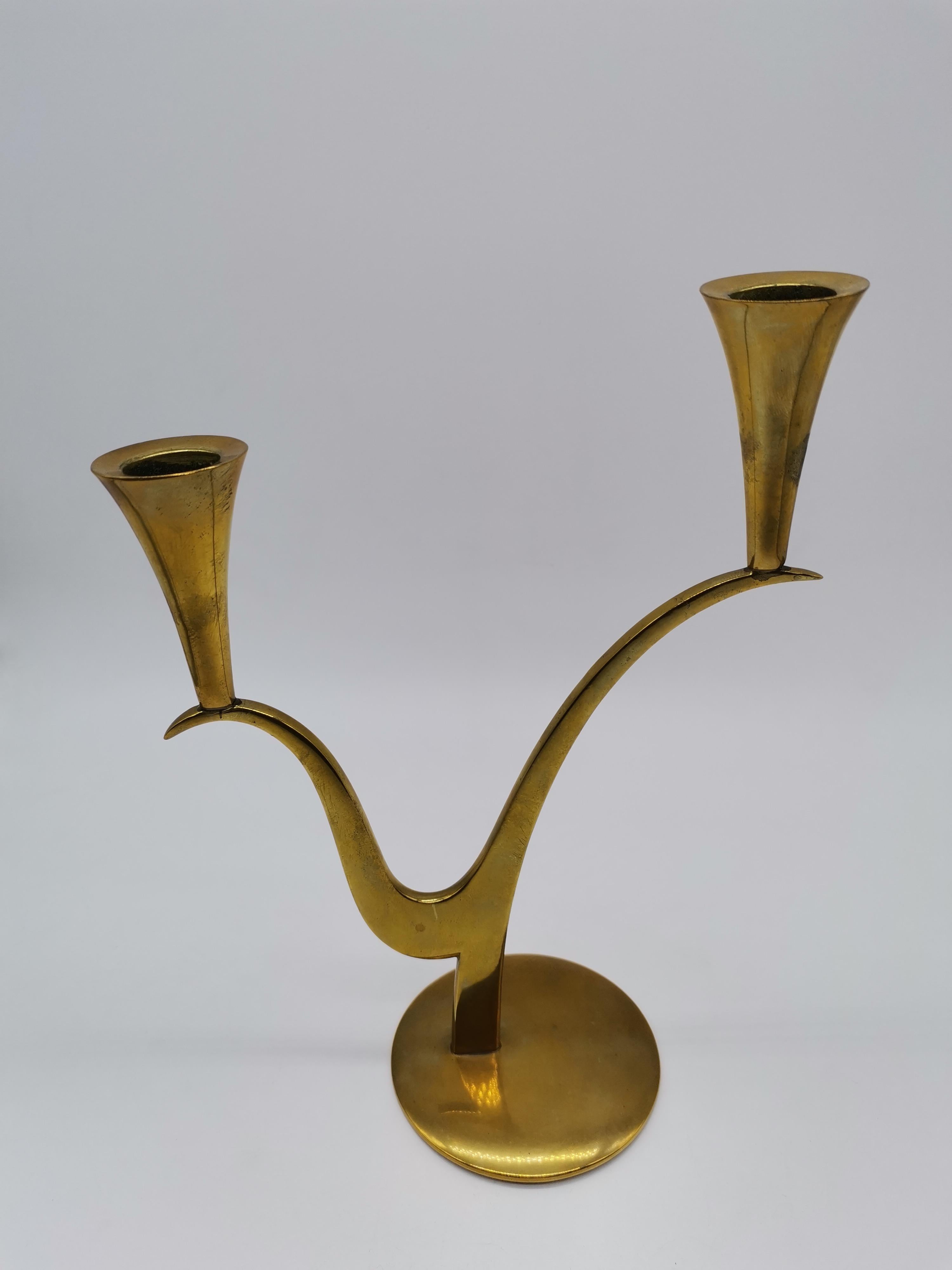 A candle holder made for two candles by Richard Rohac.