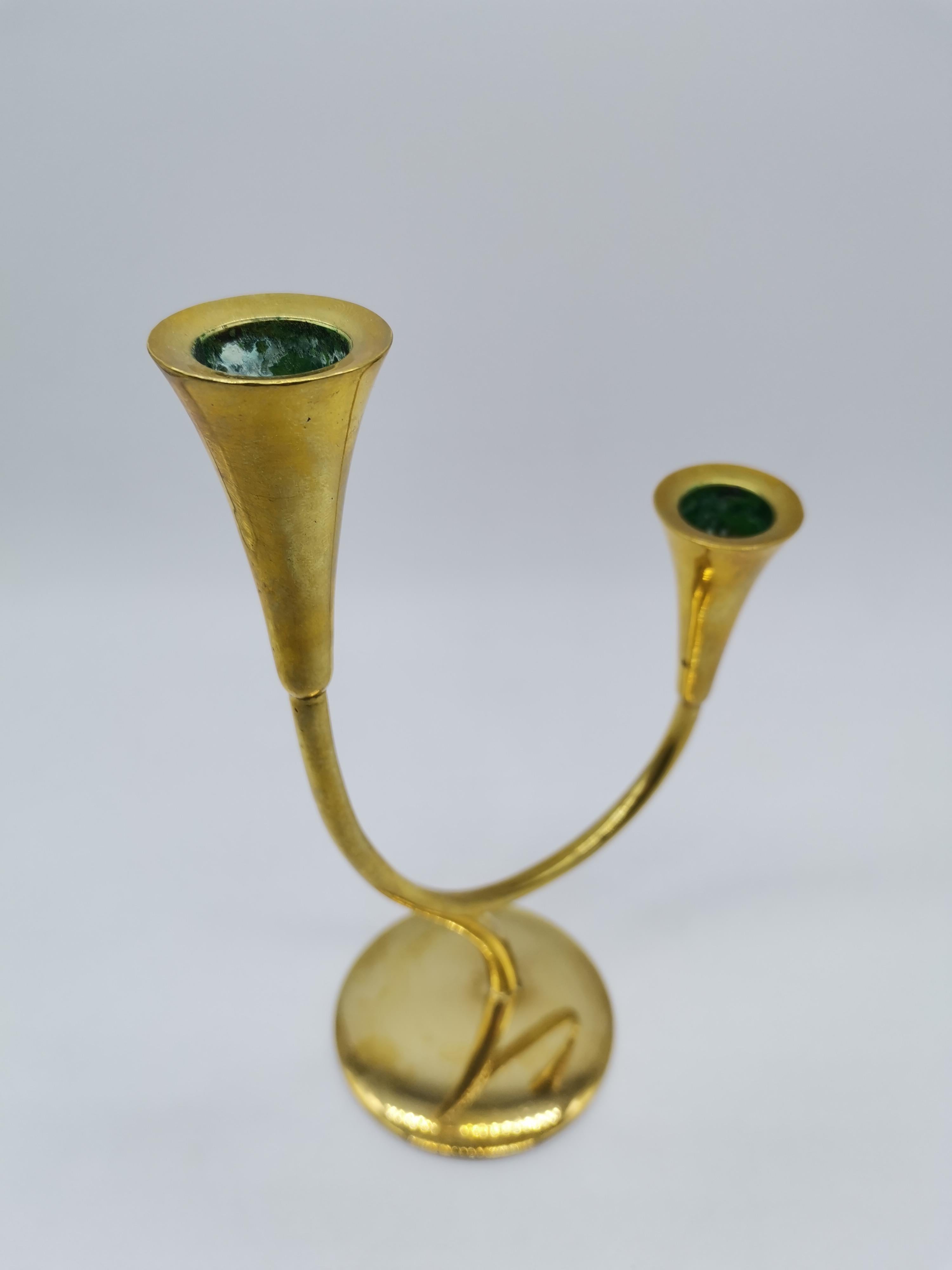 Austrian Candle Holder, Brass, Richard Rohac Vienna, Austria For Sale