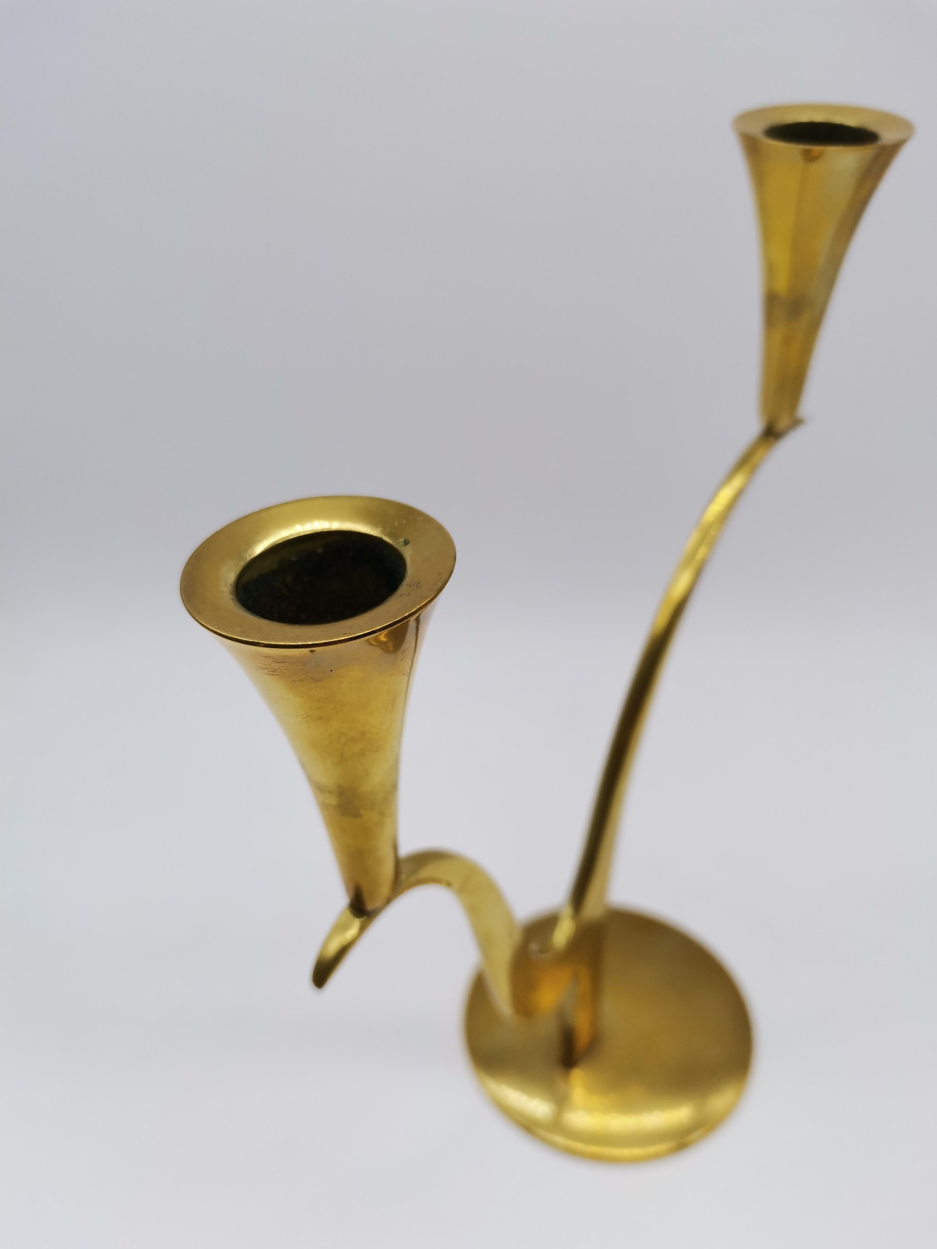 Austrian Candle Holder, Brass, Richard Rohac Vienna, Austria For Sale