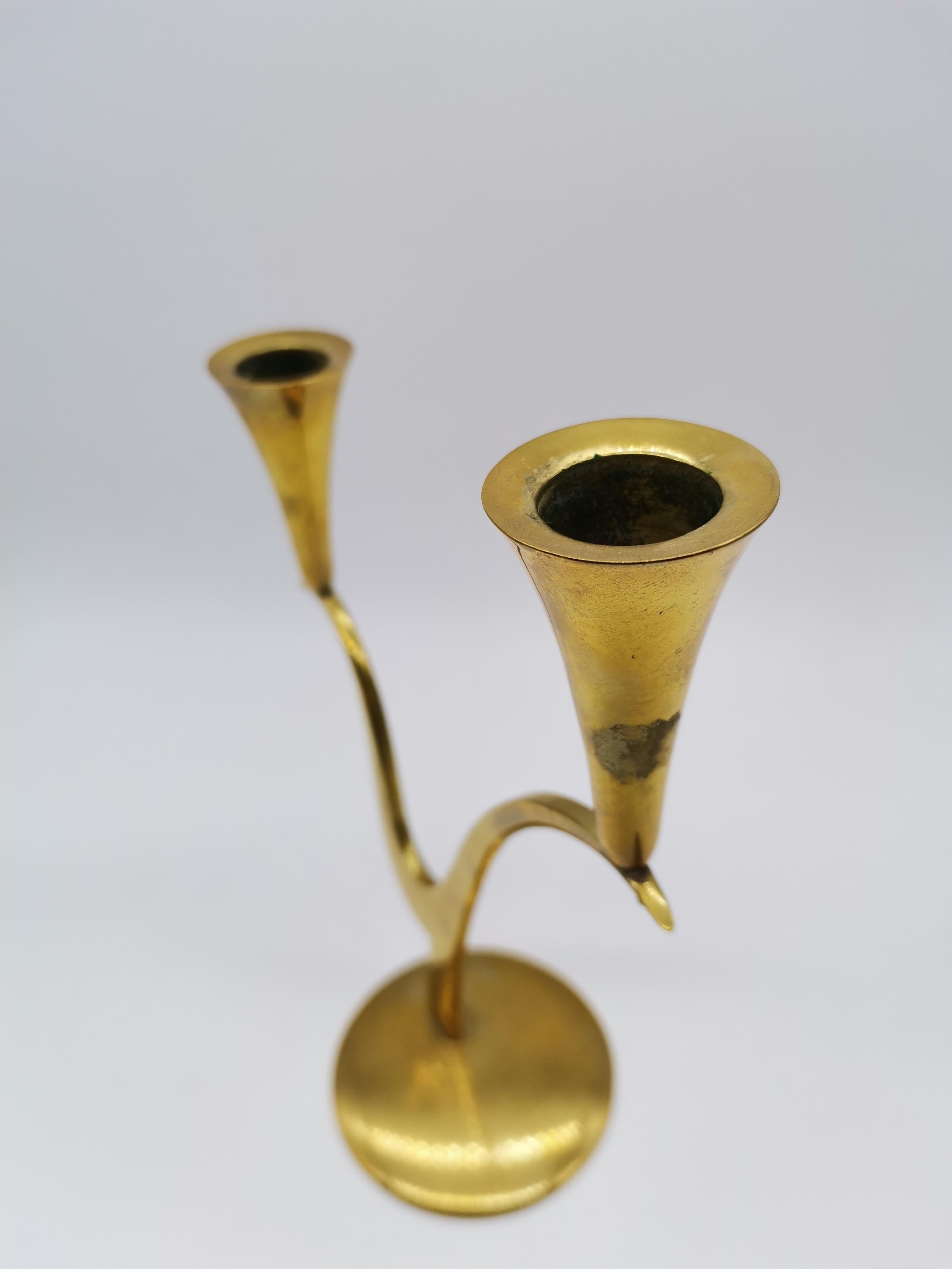 Metalwork Candle Holder, Brass, Richard Rohac Vienna, Austria For Sale