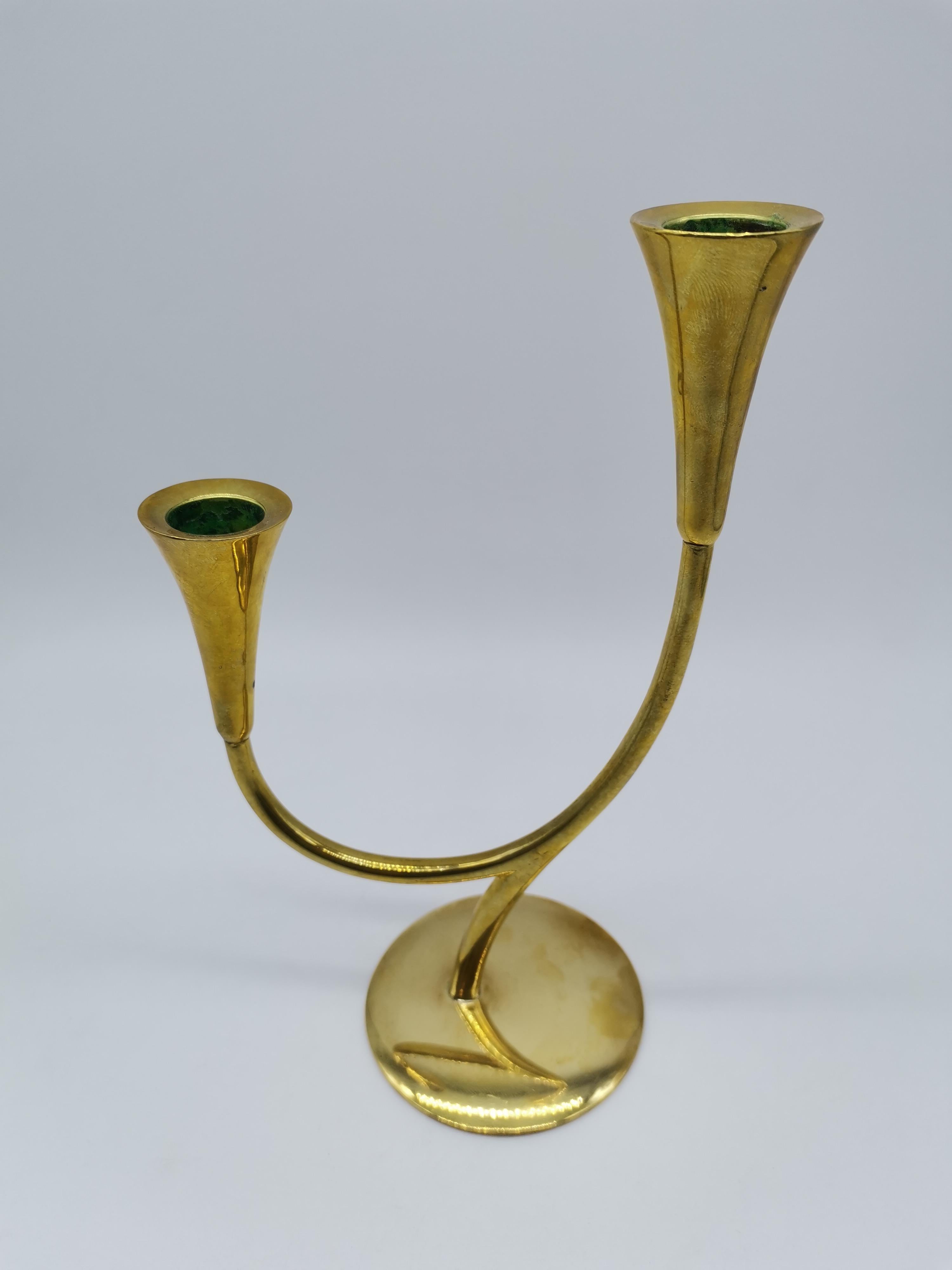 Mid-20th Century Candle Holder, Brass, Richard Rohac Vienna, Austria For Sale
