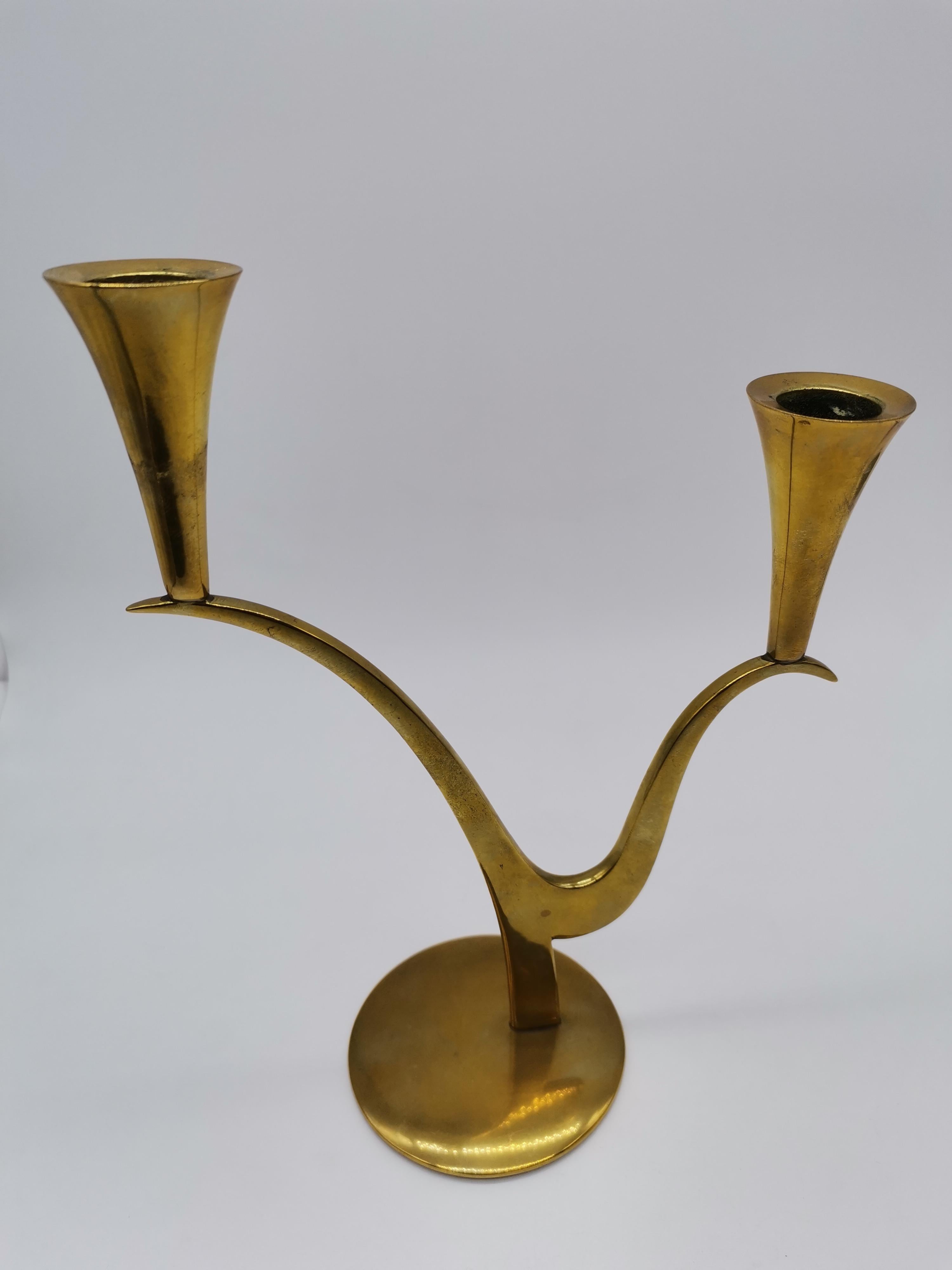 Mid-20th Century Candle Holder, Brass, Richard Rohac Vienna, Austria For Sale