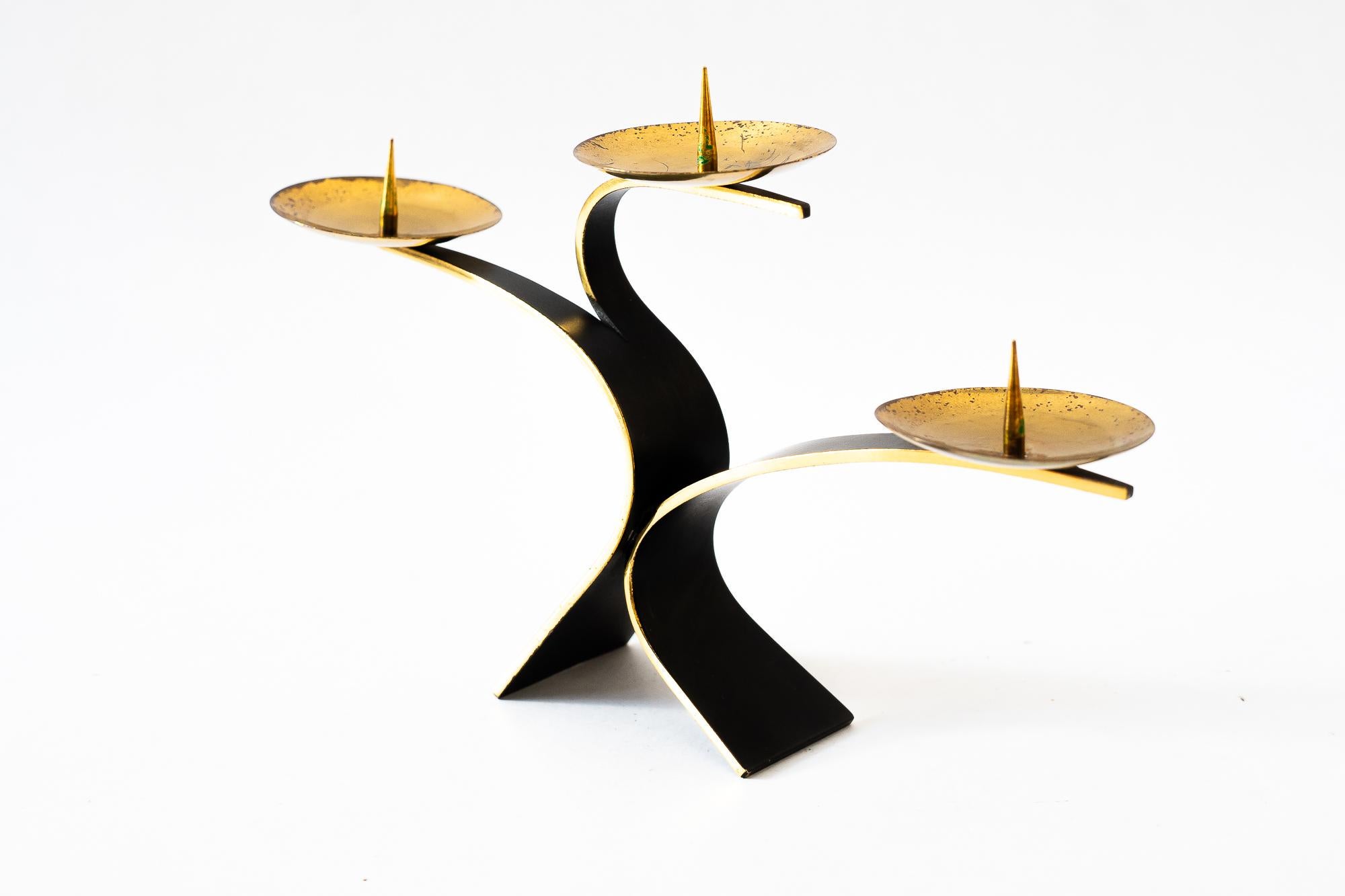 Mid-Century Modern Bougeoir pour 3 bougies vers 1950 en vente