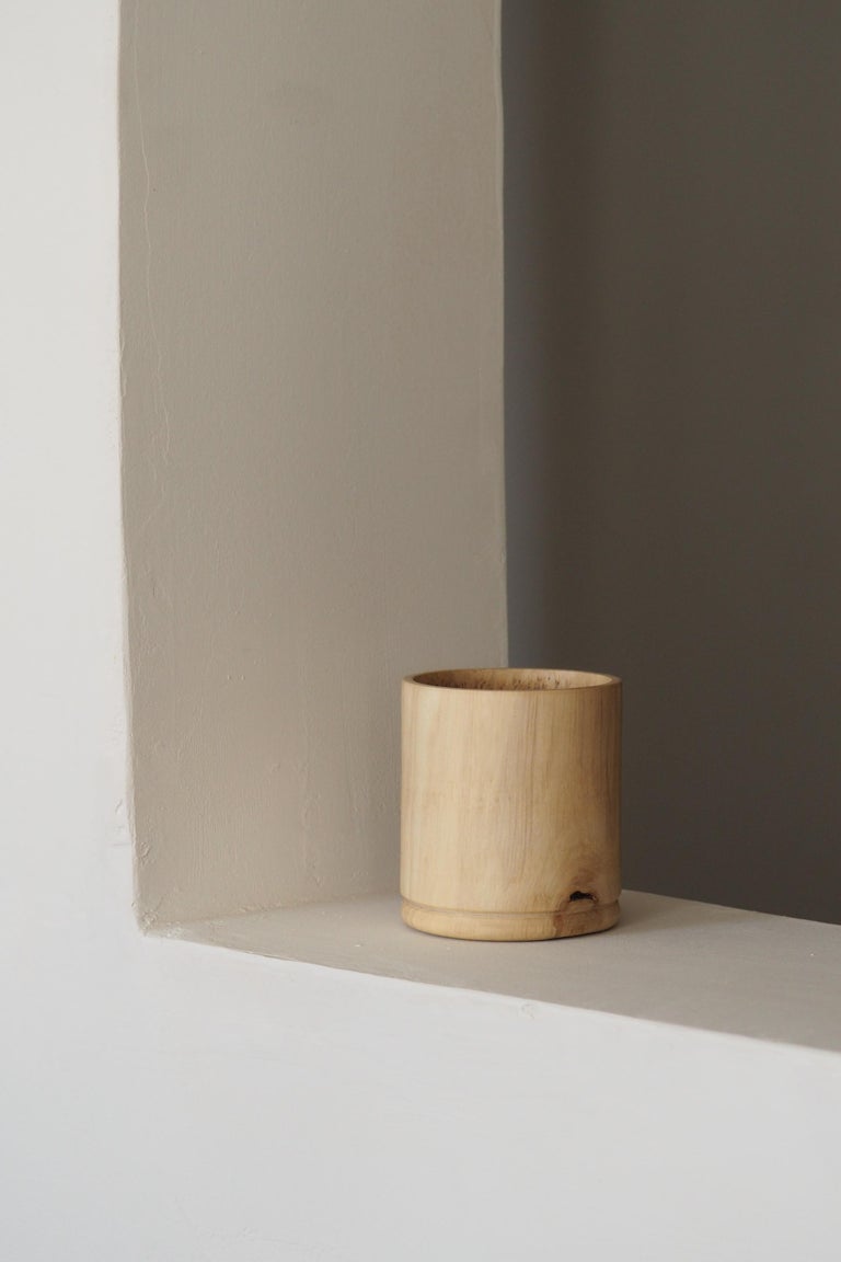Candle holder, hornbeam wood, handmade in France, OROS Edition For Sale