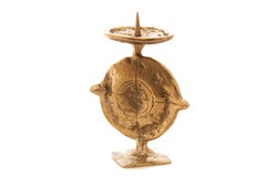 Candle Holder in Brass, from France 1960, Brutalist Shape, Brass Patina Colored