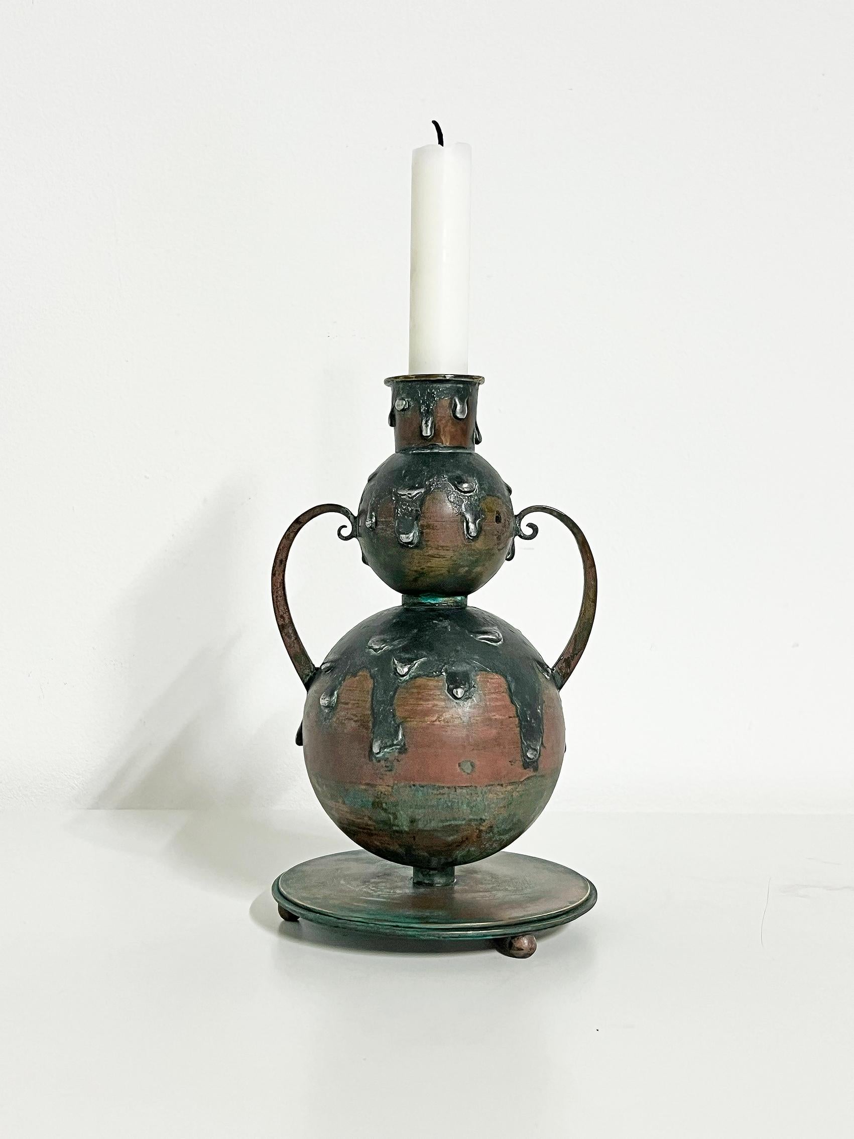 Svedese Portacandele in bronzo, G. Åke Göteborg, 1920 ca. in vendita