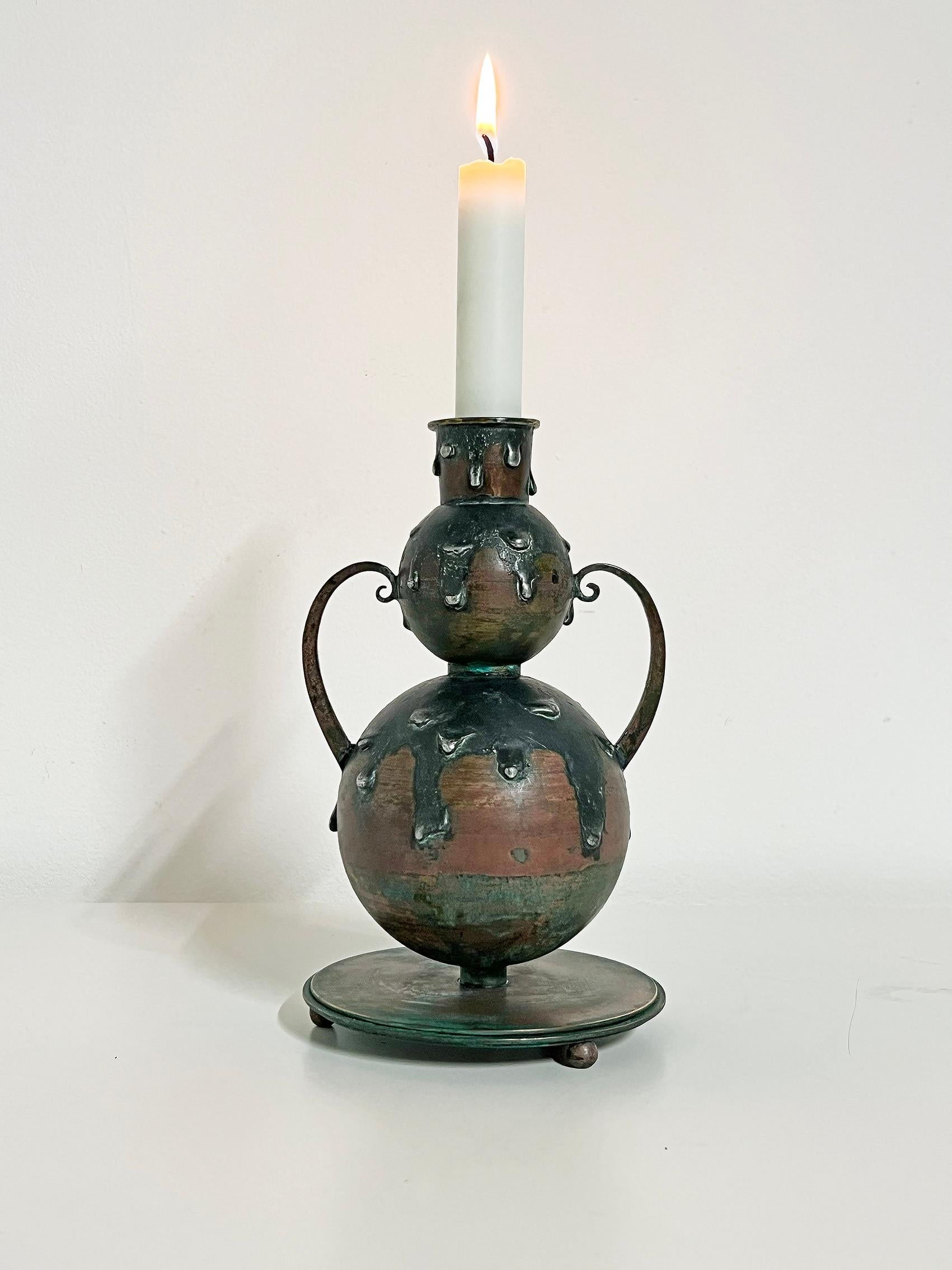 Portacandele in bronzo, G. Åke Göteborg, 1920 ca. In condizioni buone in vendita a Örebro, SE