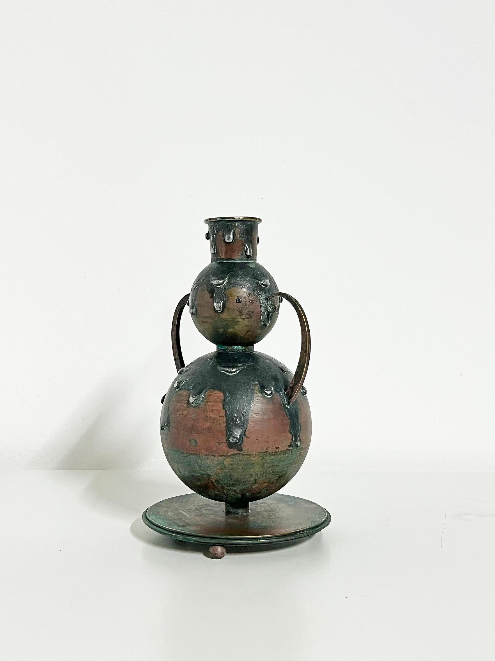 XX secolo Portacandele in bronzo, G. Åke Göteborg, 1920 ca. in vendita