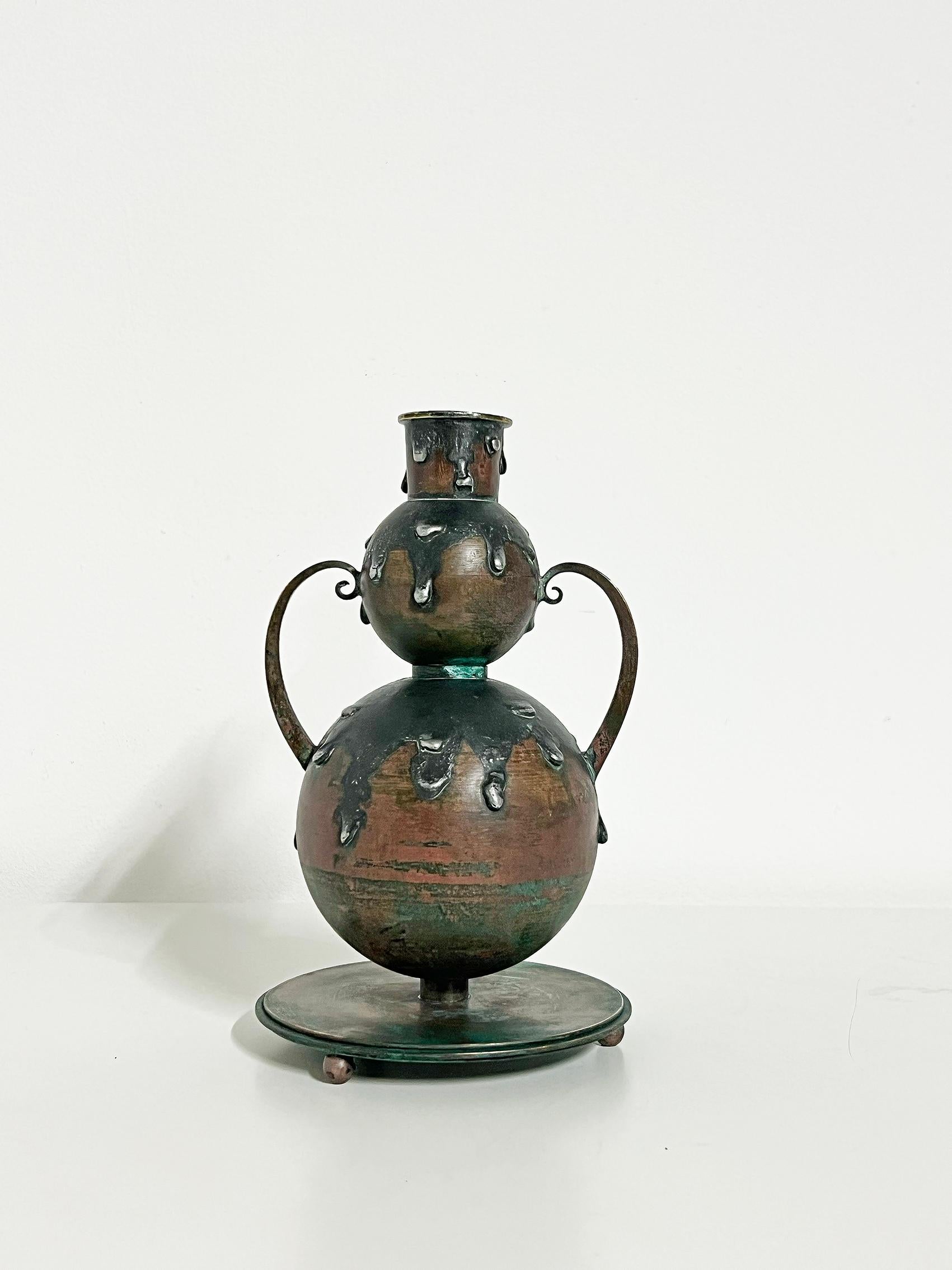 Bronzo Portacandele in bronzo, G. Åke Göteborg, 1920 ca. in vendita