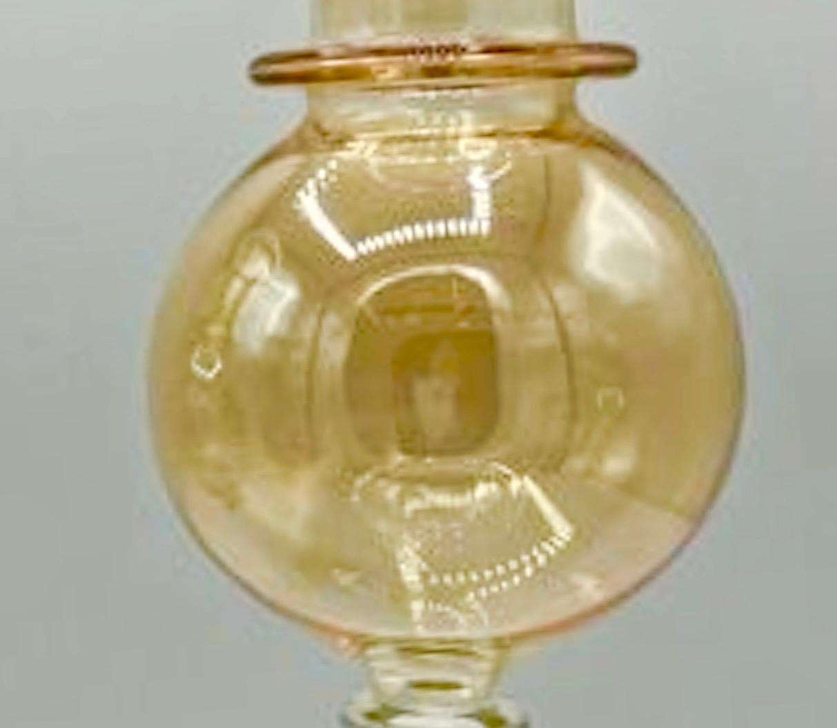 Superb set of Candle holder murano in gold finish , this hand made . 
rare to find
two size ! 21 and 23 cm