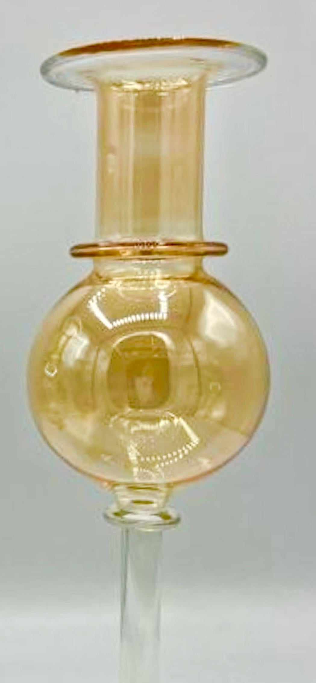 Post-Modern Candle holder Murano gold glass set , Italy For Sale