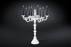 Candleholder Palladio, Matt White Ceramic, Italy