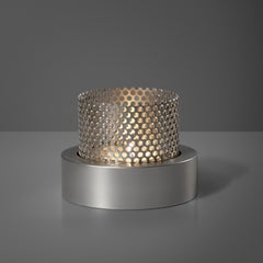 Candle Holder "Perform Silver" in CNC Milled Aluminum and Perforated Steel