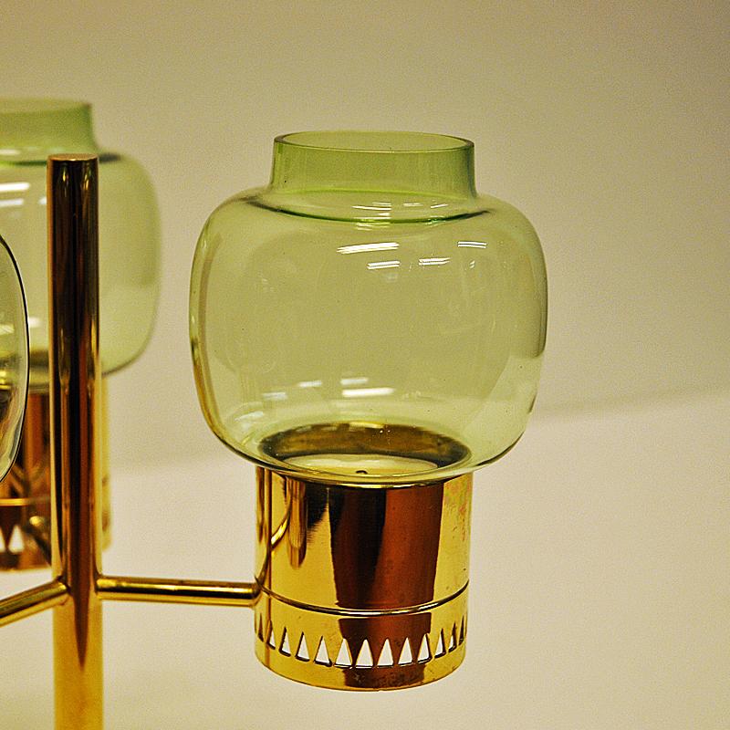 Mid-20th Century Candleholder Set L67 Clear Lightgreen by Hans-Agne Jacobsson, 1950s, Sweden