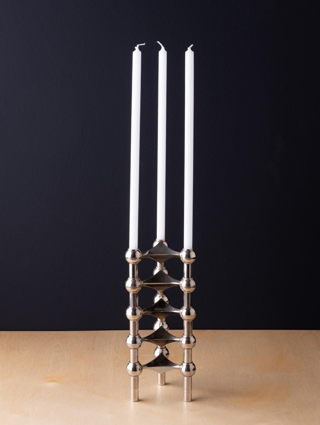 Chrome candle holders by Stoff Nagel