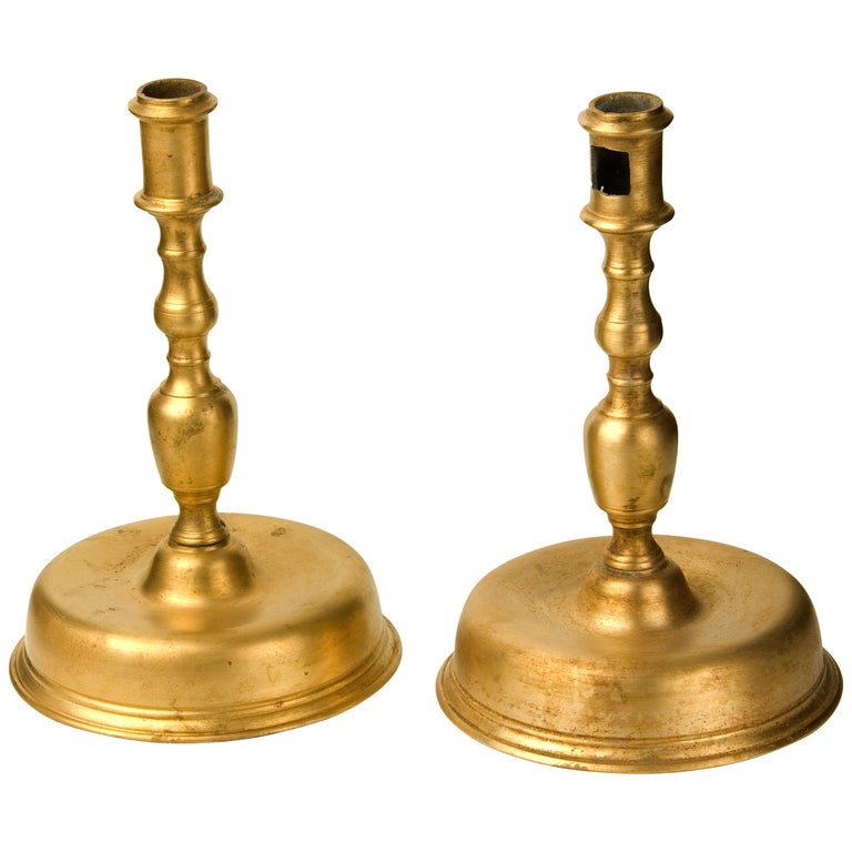 Candle Holders Pair, Bronze, 19th Century For Sale at 1stdibs
