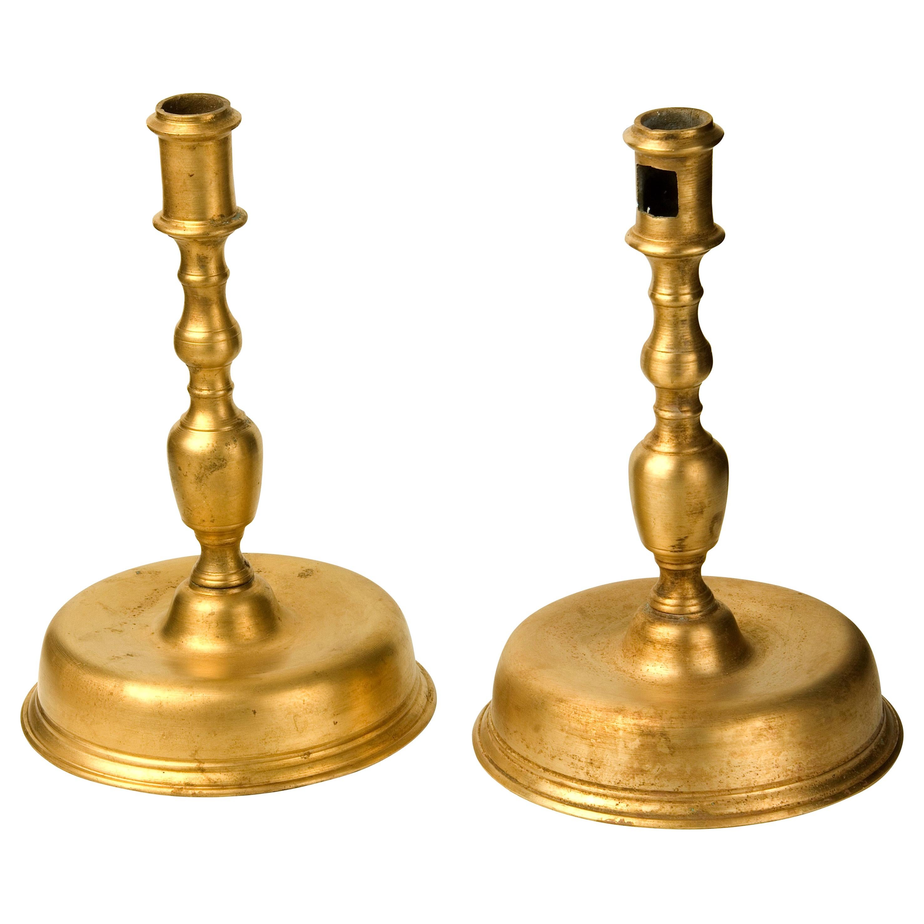 Candle Holders Pair, Bronze, 20th Century