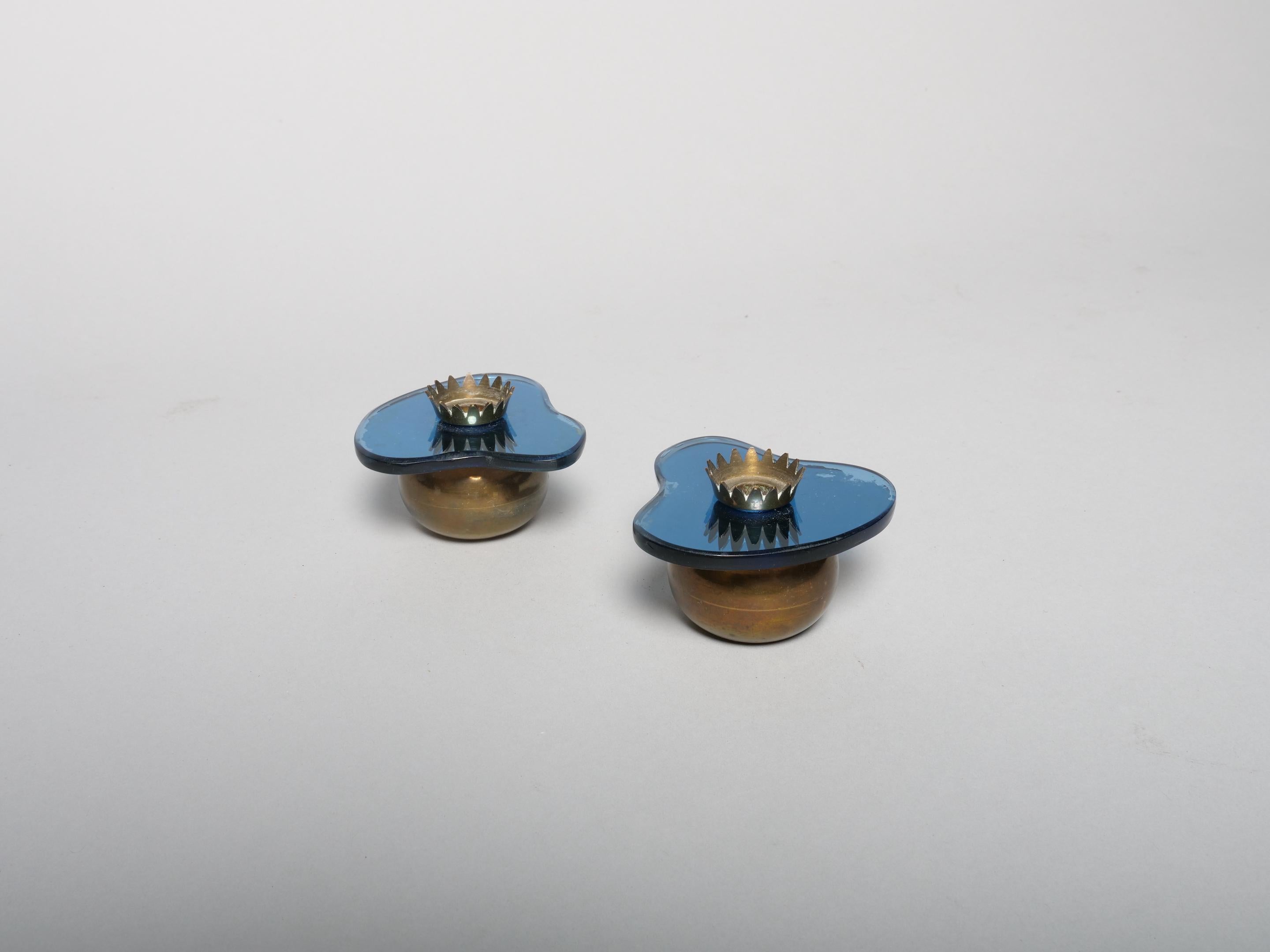 Pair of candle holders by Pietro Chiesa for Fontana Arte c1940s