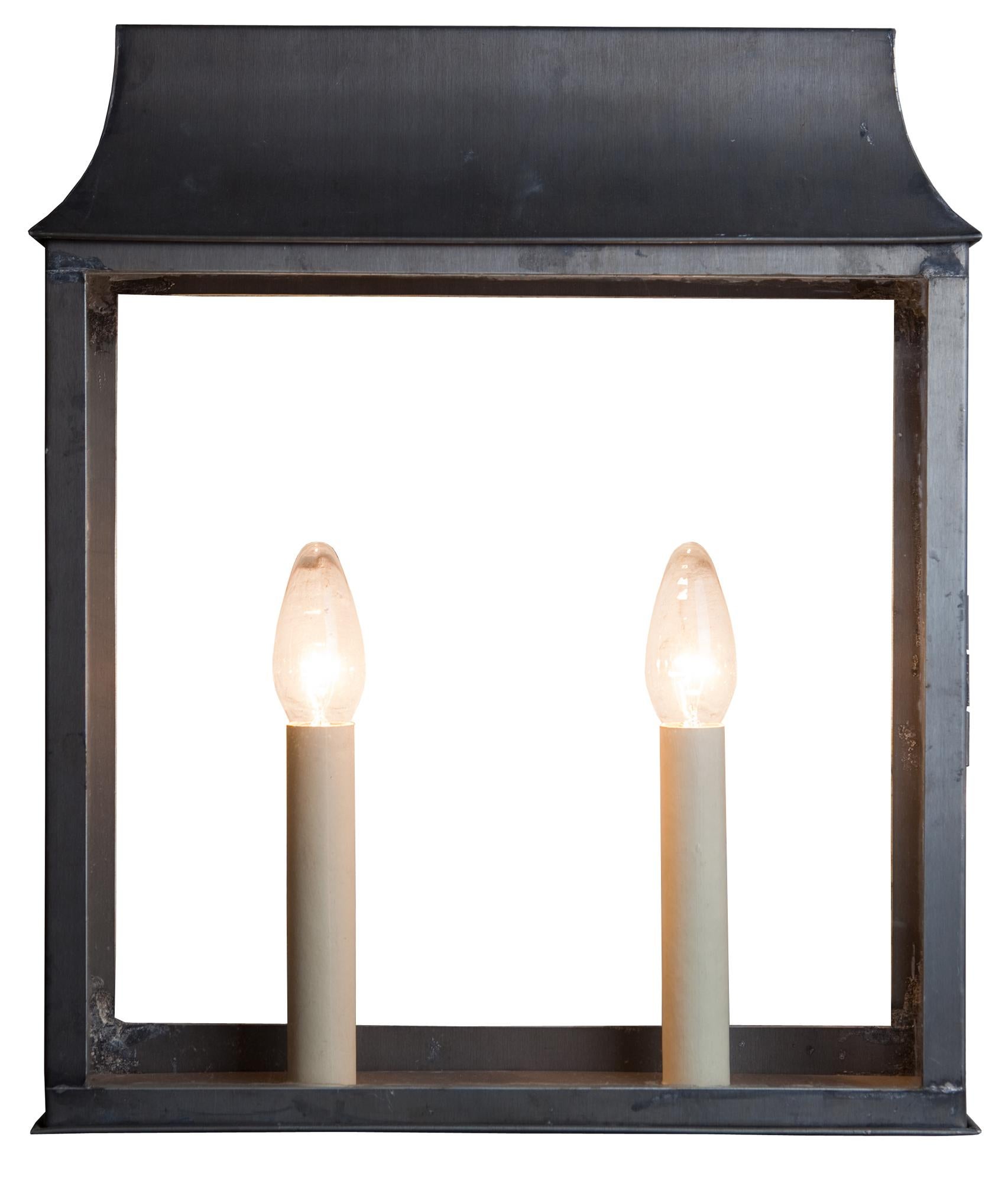 Modern Candle House, Wall Luminaire in Zinc, for Outside or Inside For Sale