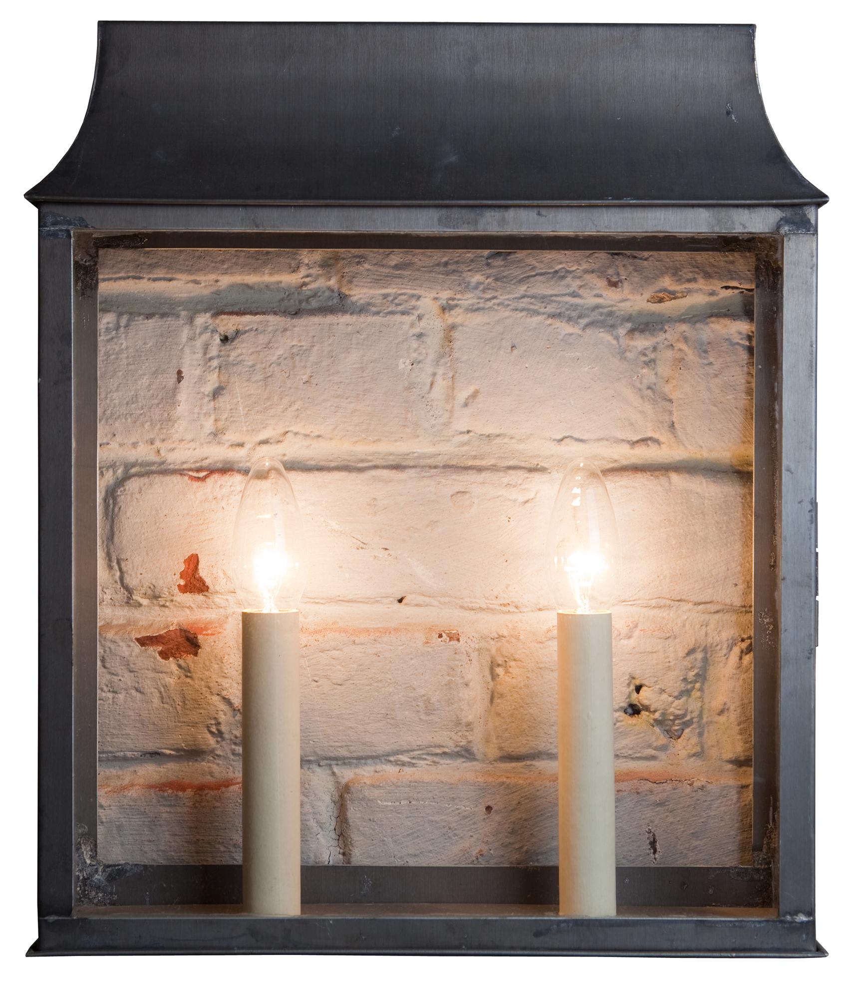 Belgian Candle House, Wall Luminaire in Zinc, for Outside or Inside For Sale