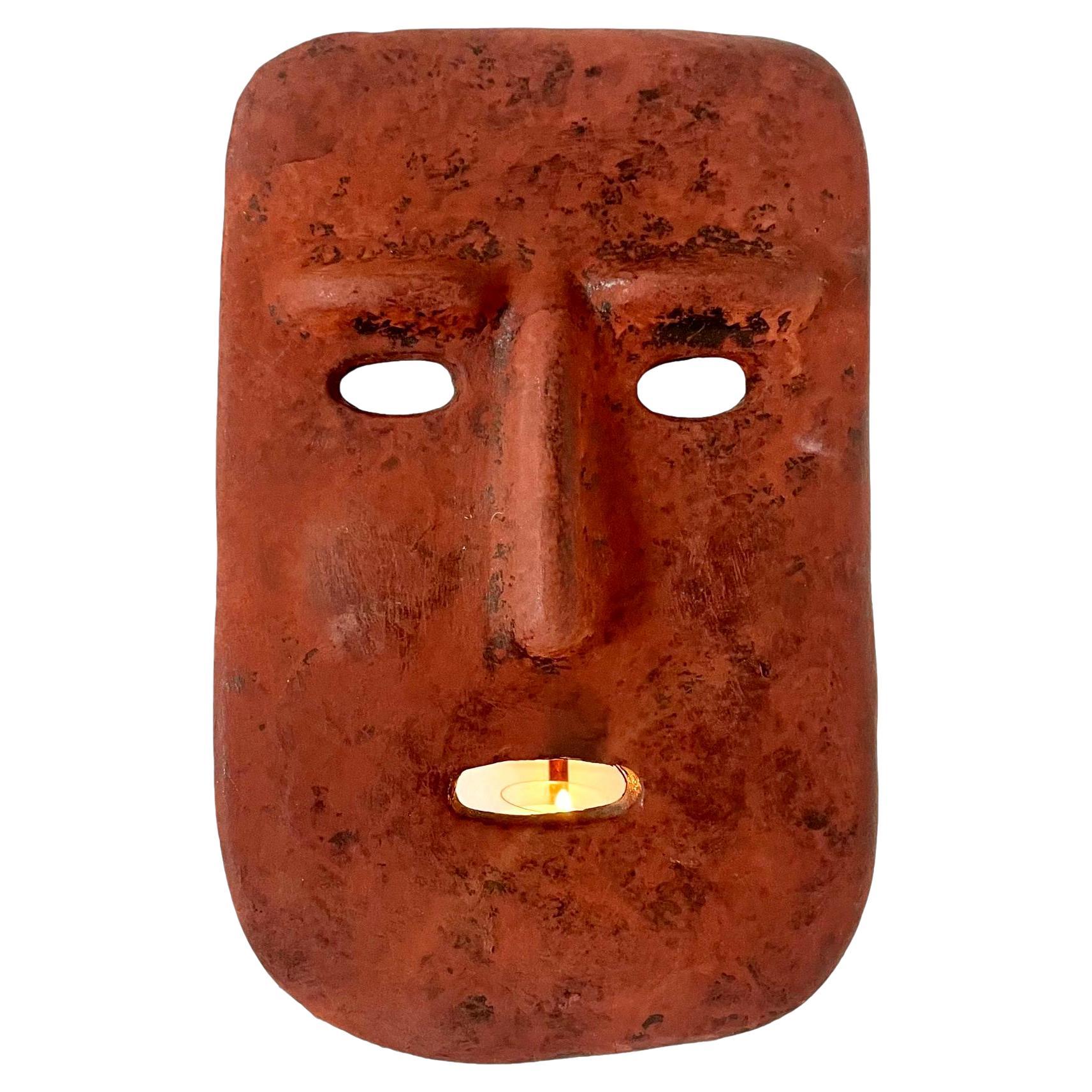 Kerzenbeleuchtete Maske Wandleuchter, 1960er Jahre Italien im Angebot