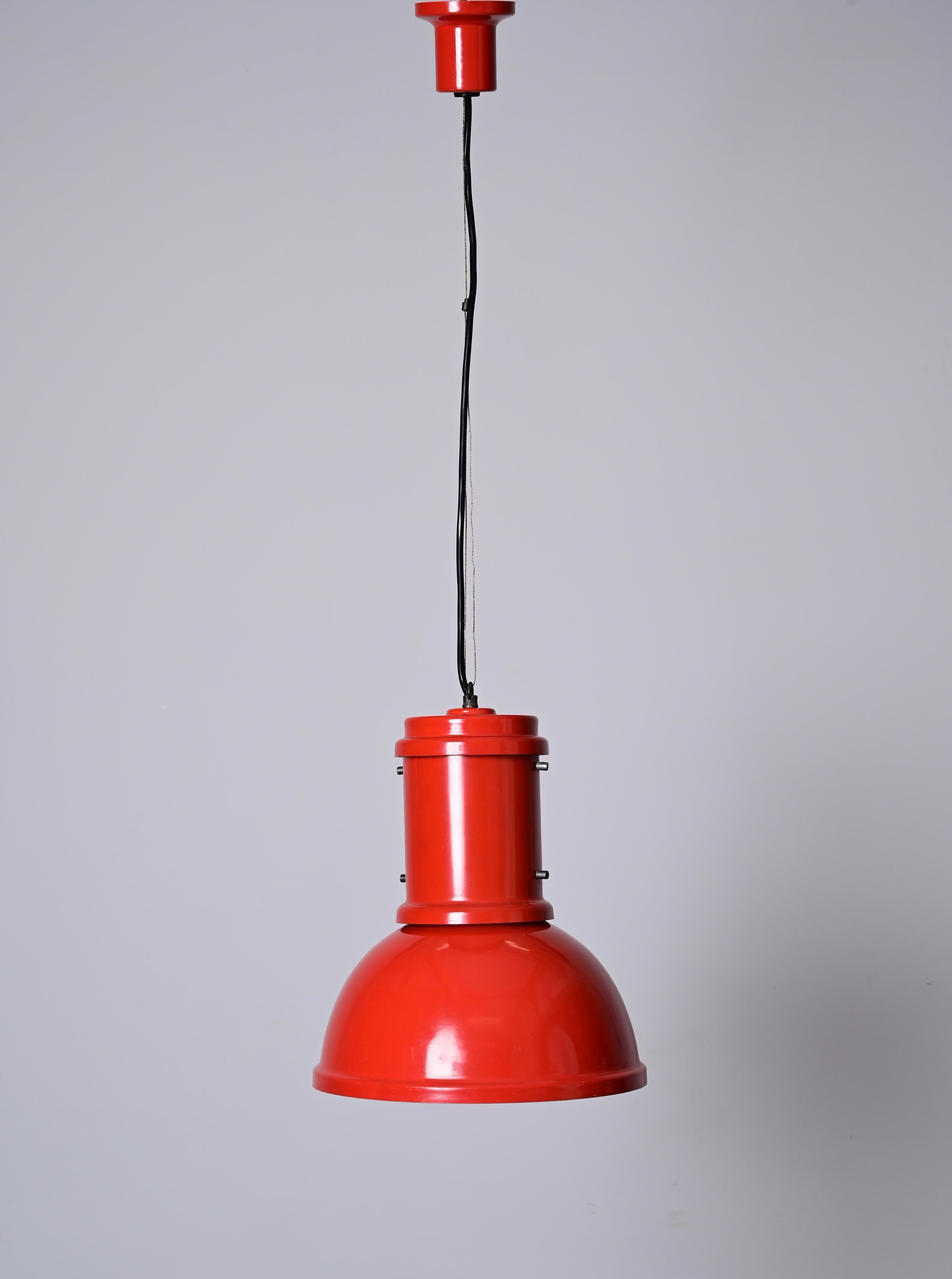 Candle Mid-Century Red Italian Chandelier 