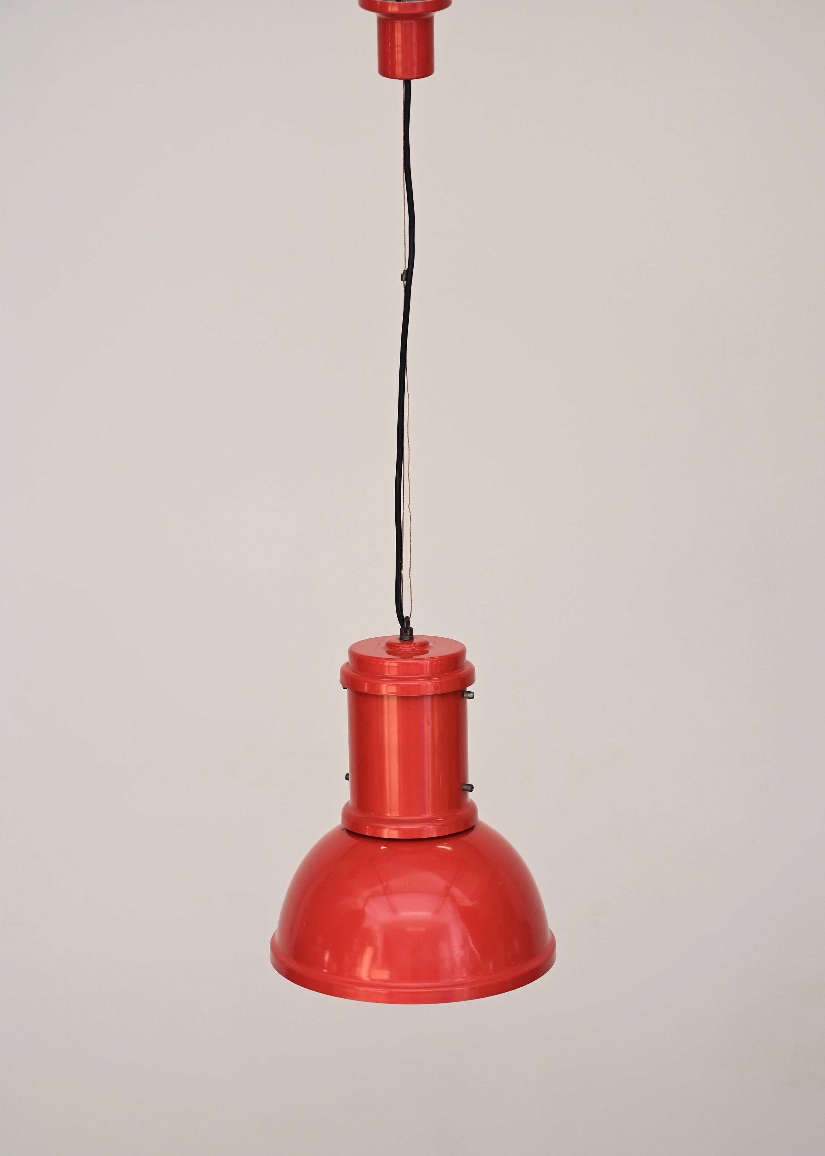 20th Century Candle Mid-Century Red Italian Chandelier 