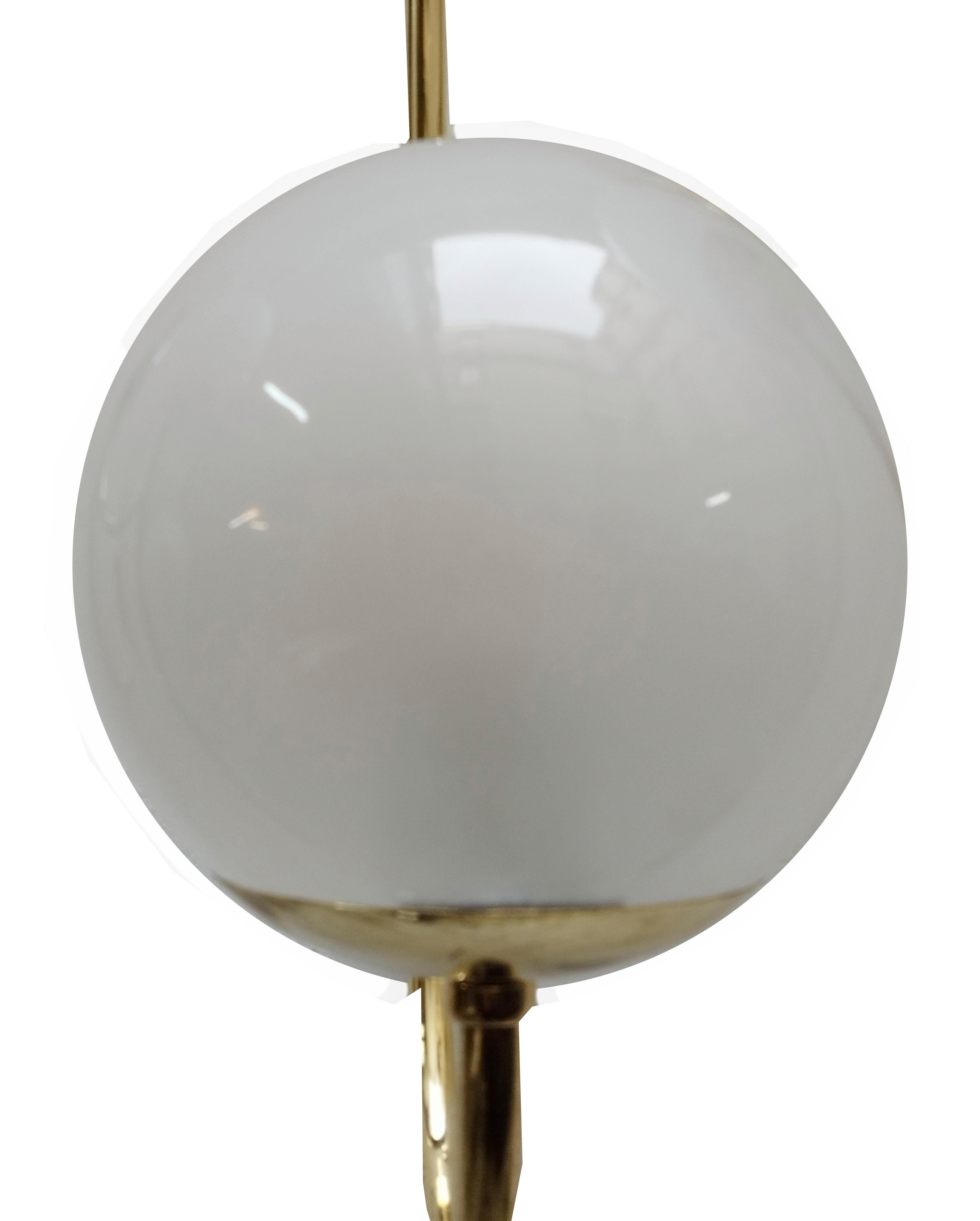 Italian Candle Milano  Pair of Mod.B458 Brass and Glass Wall Lamps, 1970s For Sale