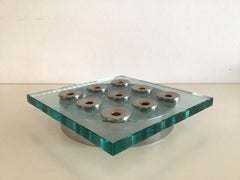 Candle Sconce from Gallotti and Radice in chrome metal and Glass Italie 1970s