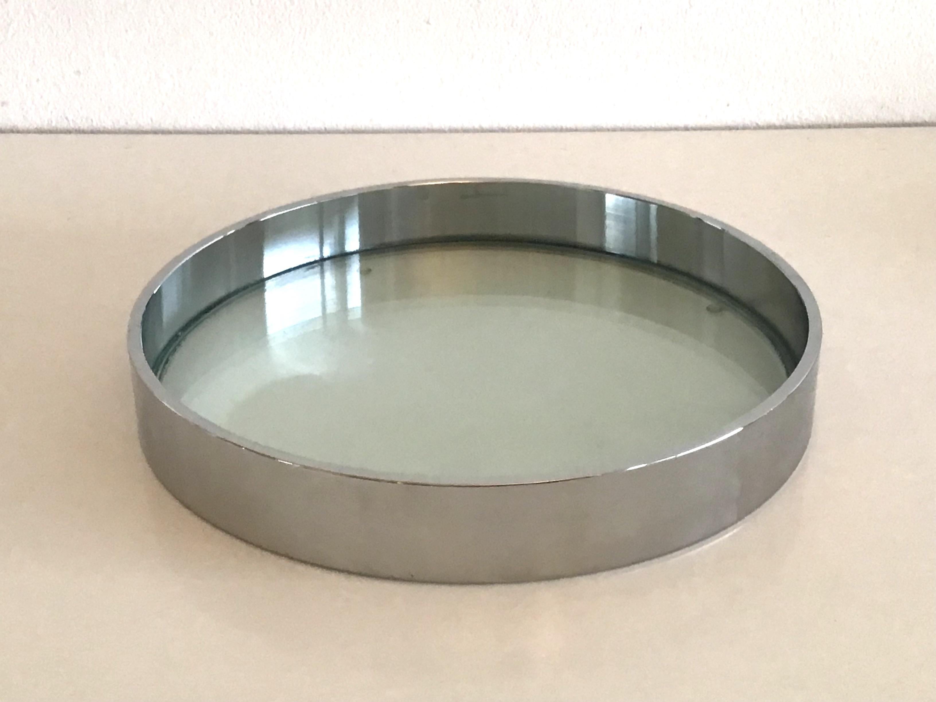 Metal Candle Sconce from Gallotti and Radice in chrome metal and Glass Italie 1970s For Sale