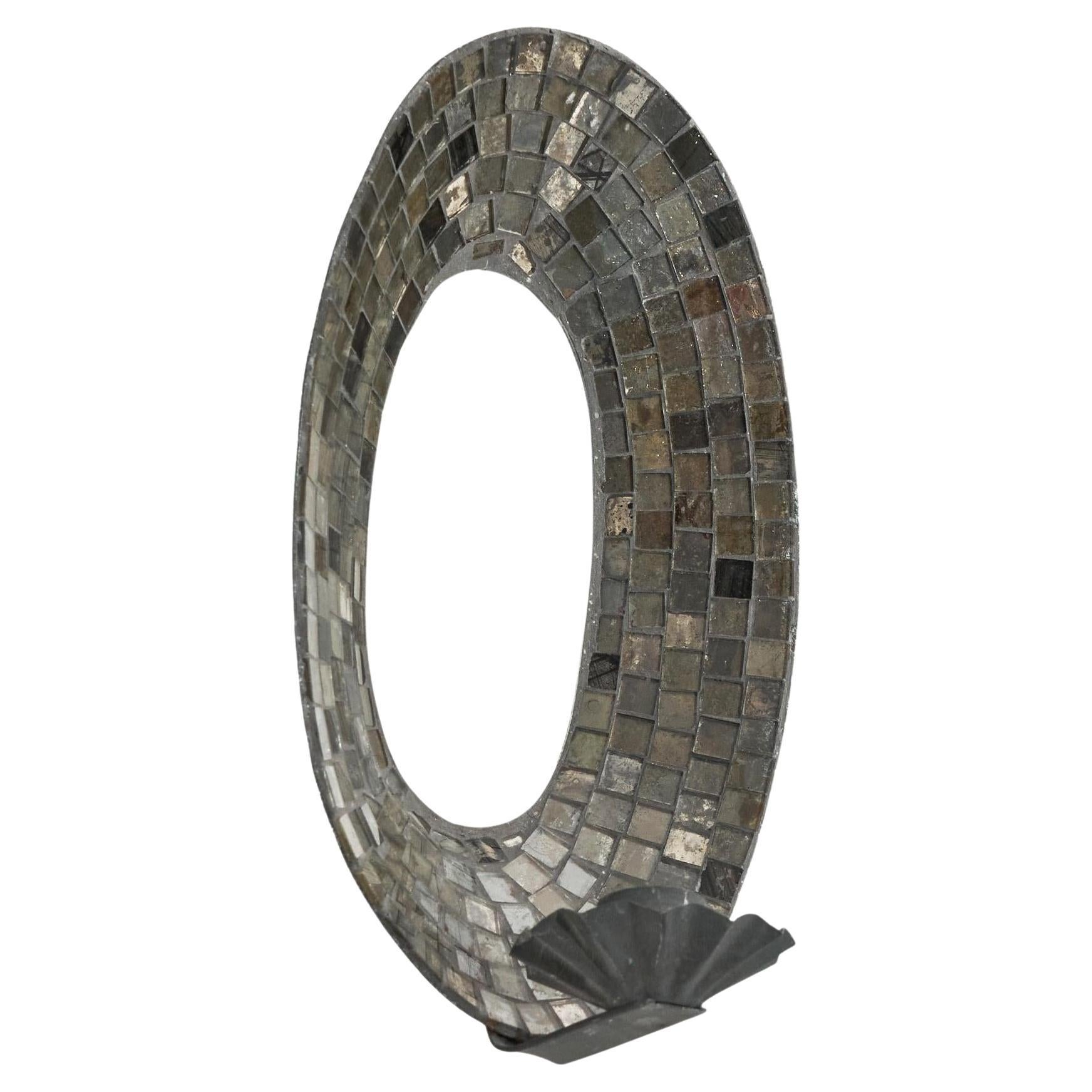 Candle Sconce with Mirror and Mosaic 1950s