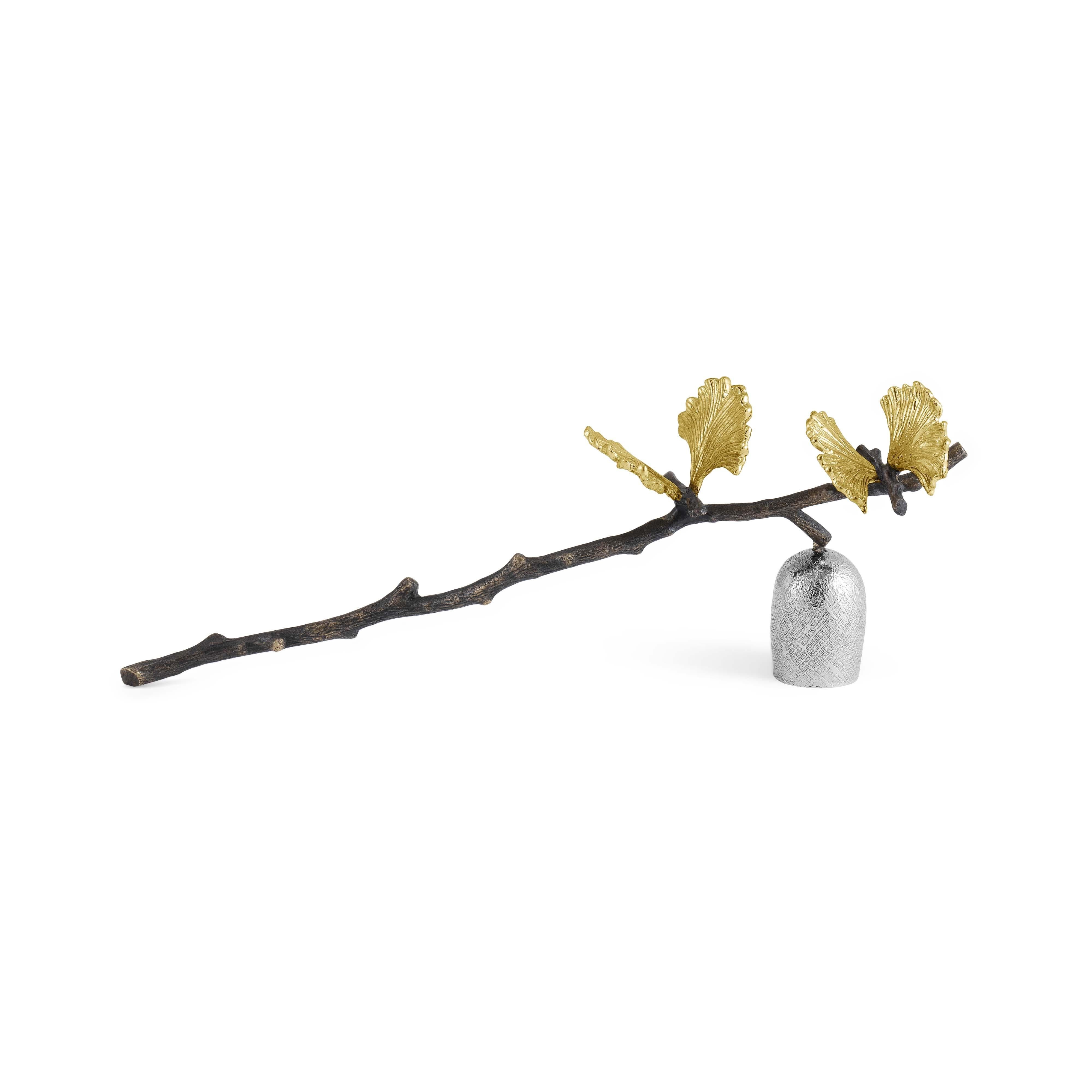 Moderno Candelabro, realizzato in argento, oro e metallo patinato, opera contemporanea. in vendita