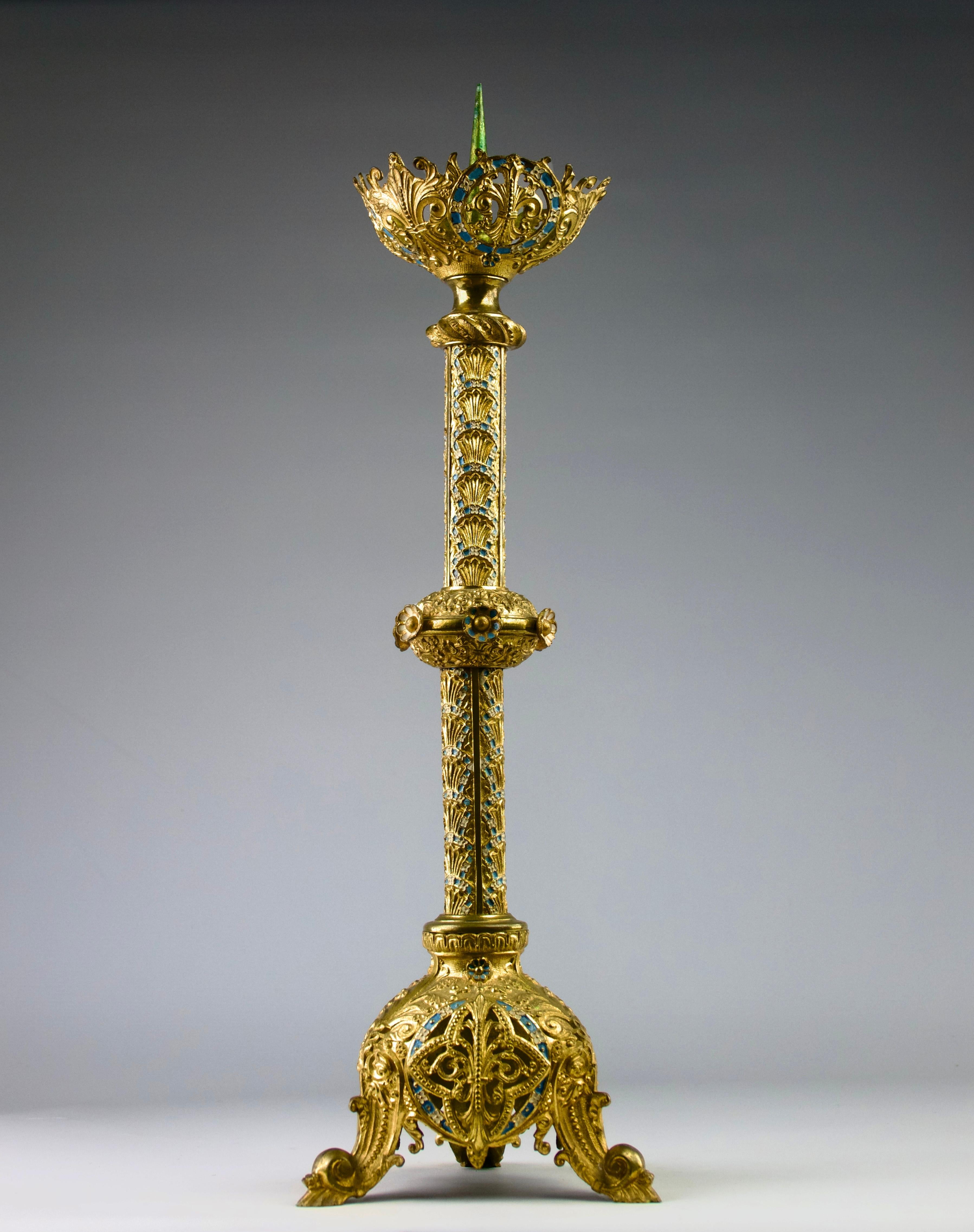 Romantic Candle Stick, France, 19th Century For Sale
