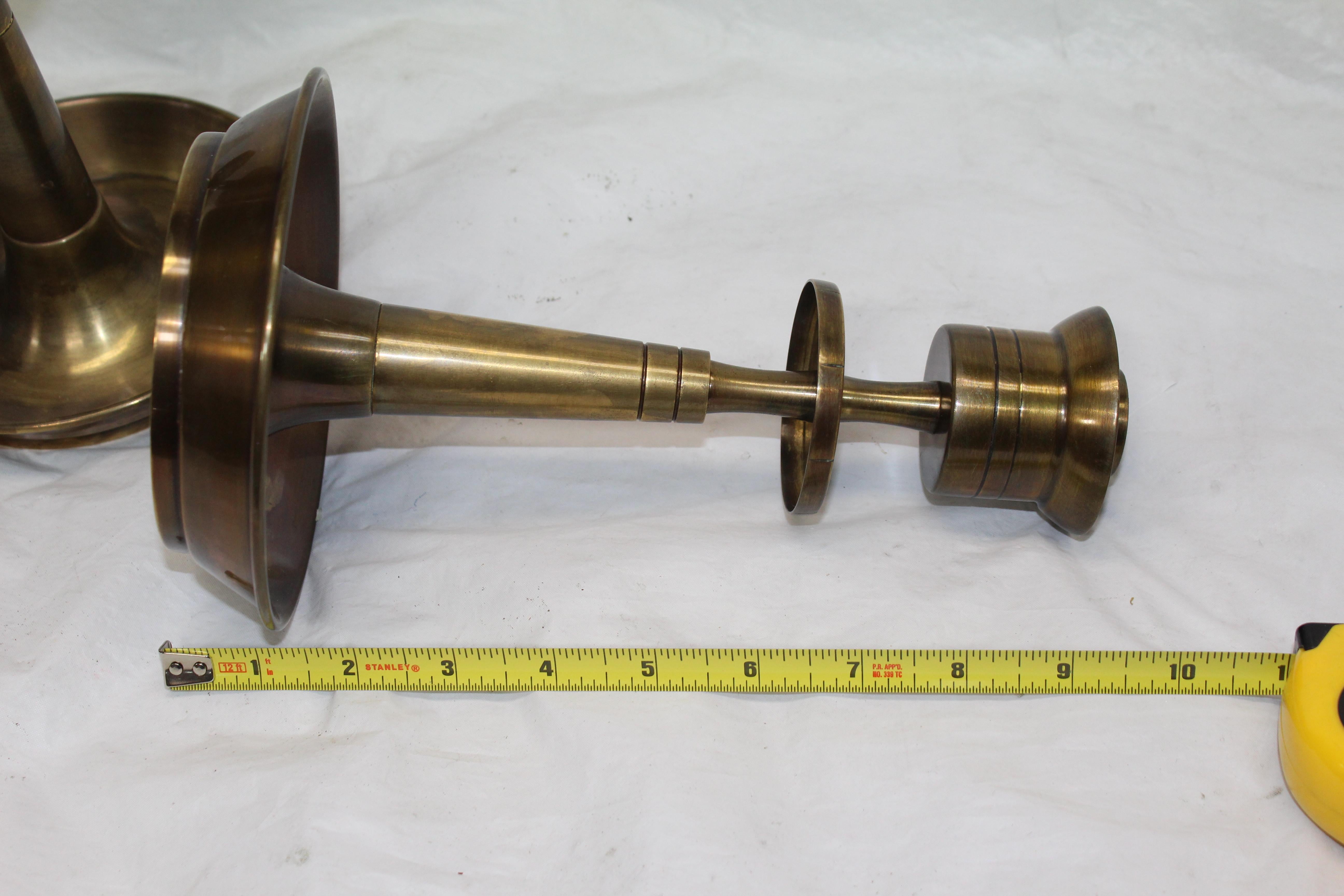 Machine-Made Candlesticks All Brass After Tommy Parzinger Antique Brass Finish For Sale