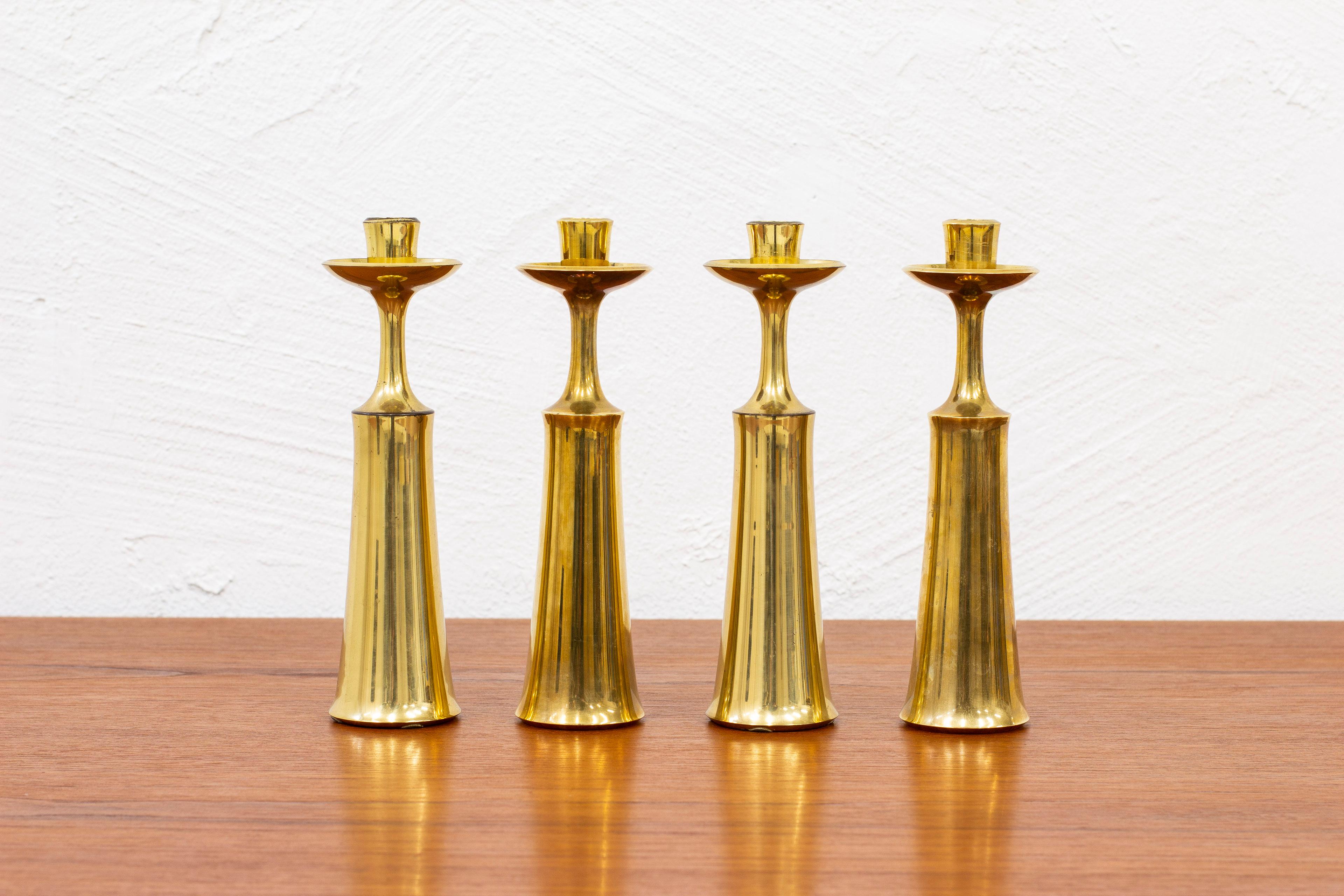 Scandinavian Modern Candle Sticks in Brass by Jens Harald Quistgaard for Dansk Designs, 1950s
