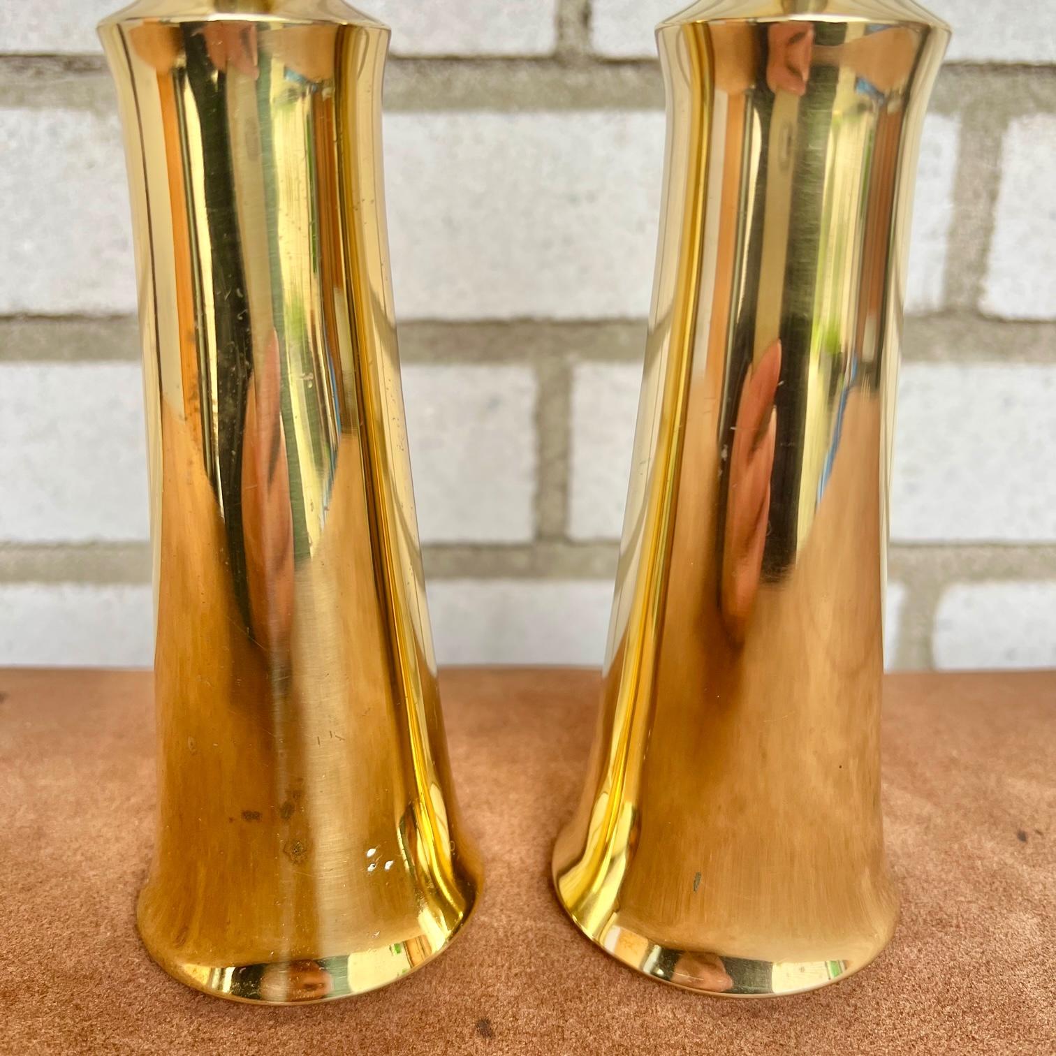 Danish Candle Sticks in Brass by Jens Harald Quistgaard for Dansk Designs, 1950s For Sale