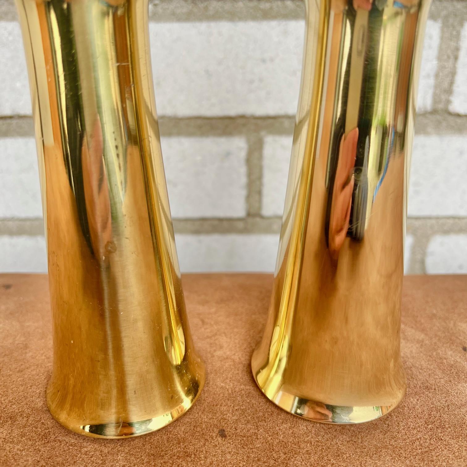 Candle Sticks in Brass by Jens Harald Quistgaard for Dansk Designs, 1950s In Good Condition For Sale In Genarp, SE