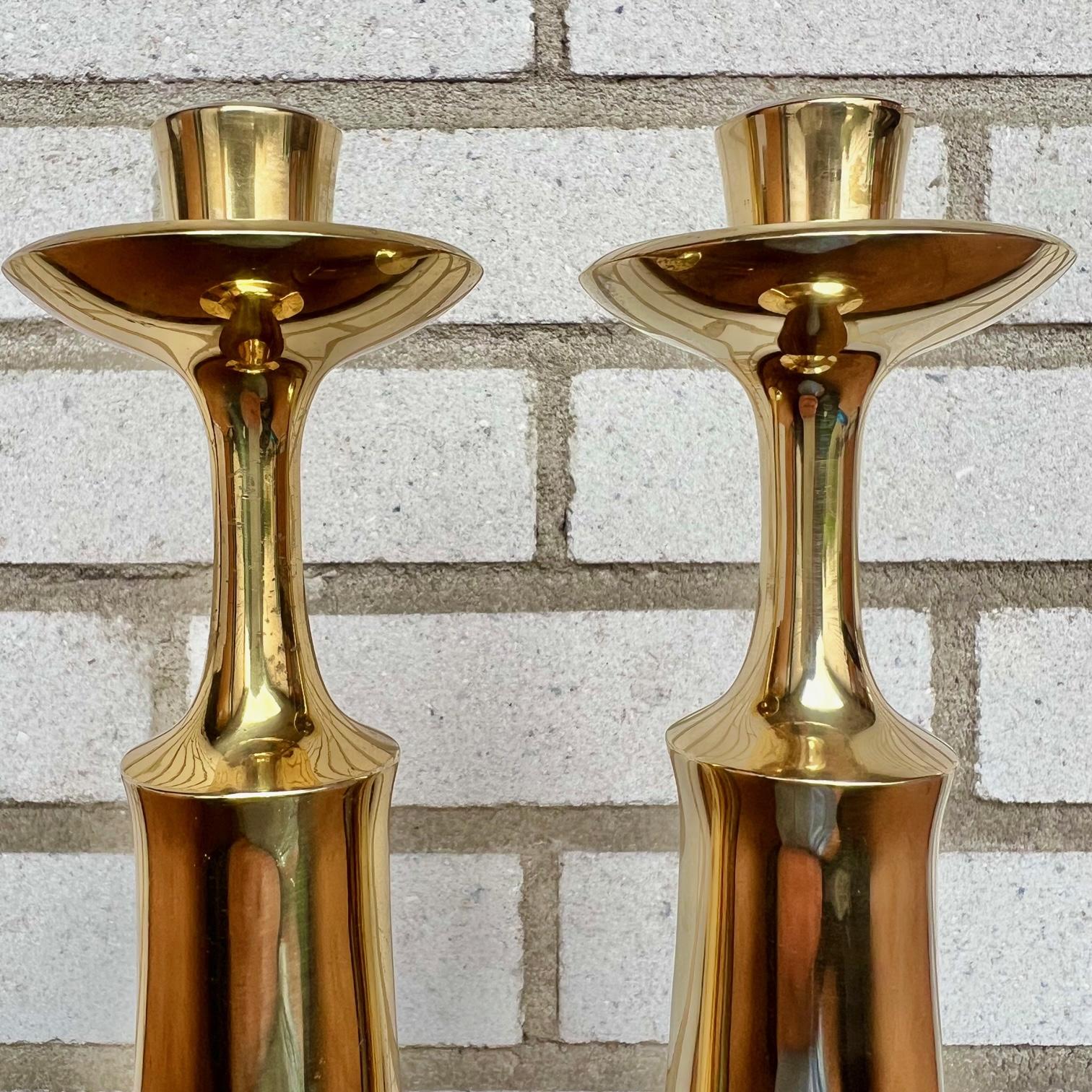 Mid-20th Century Candle Sticks in Brass by Jens Harald Quistgaard for Dansk Designs, 1950s For Sale