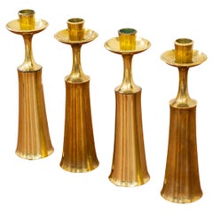 Retro Candle Sticks in Brass by Jens Harald Quistgaard for Dansk Designs, 1950s