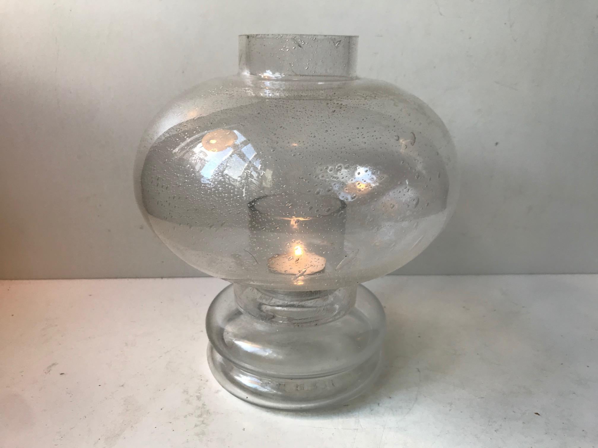 Finnish Candle Table Light in Blister Glass by Nanny Still, 1970s For Sale